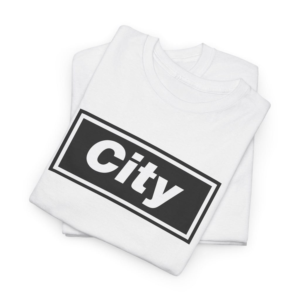 Man City Inspired Box Logo T‑Shirt — Minimal Urban Graphic Tee