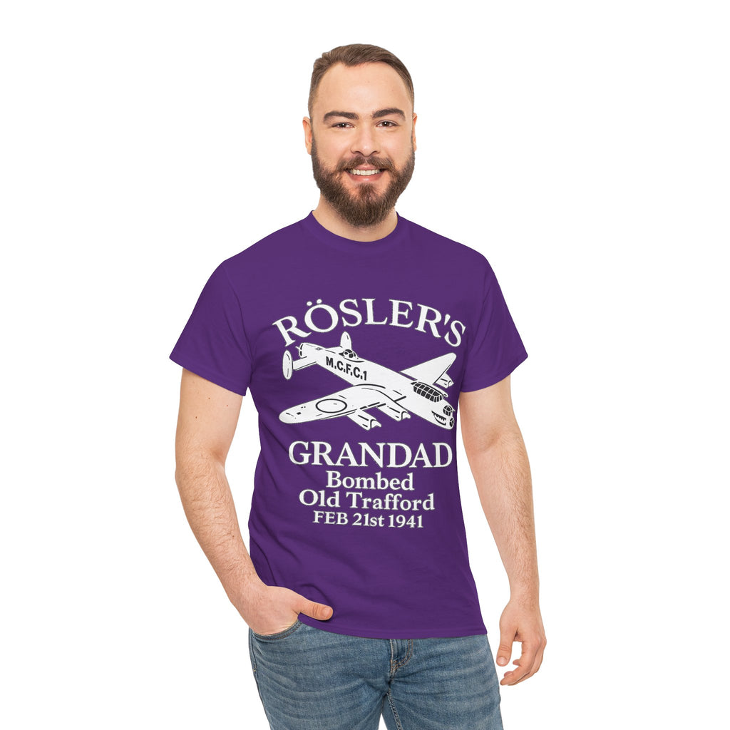 Rösler's Grandad Bombed Old Trafford Tee — WWII Tribute Military Plane Shirt (Feb 21, 1941)