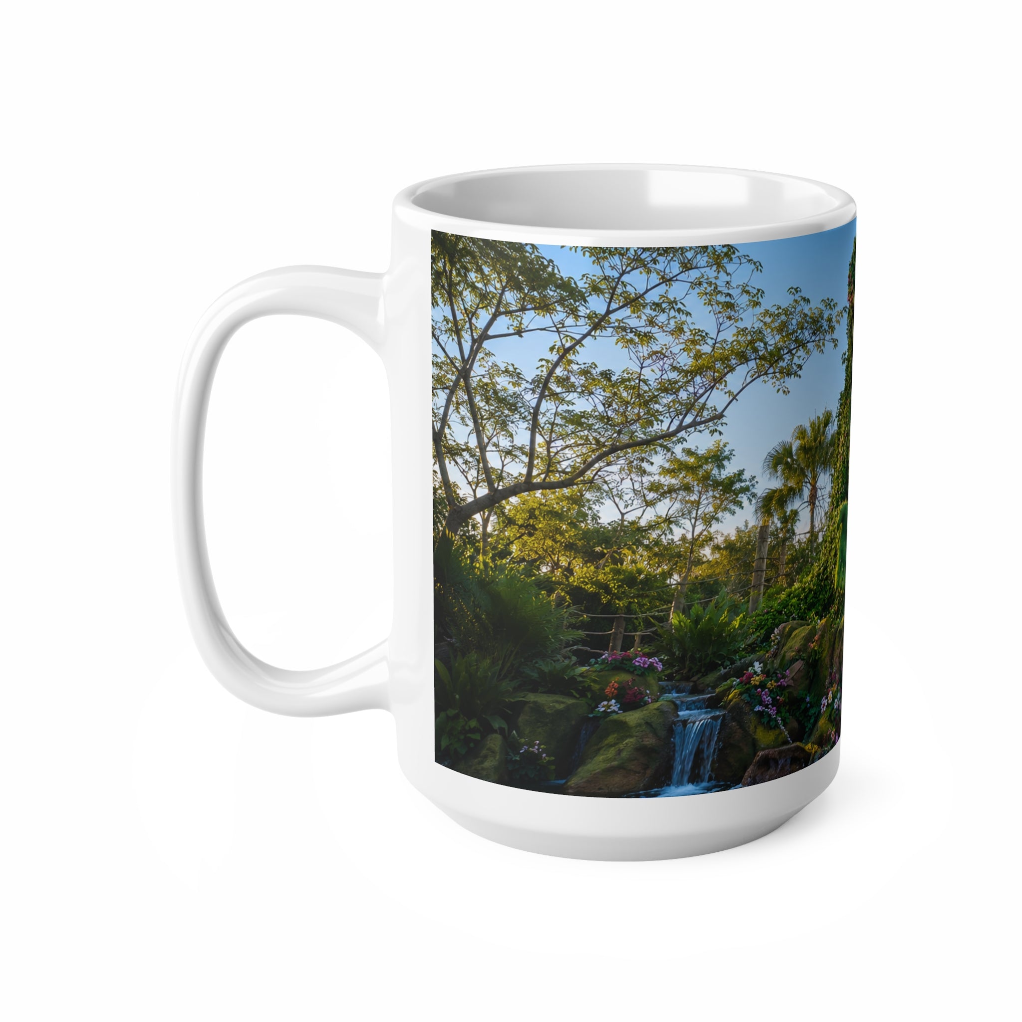 Disney Botanical Garden Mug — Green Topiary Goddess Scenic Ceramic Coffee Cup (11oz/15oz)