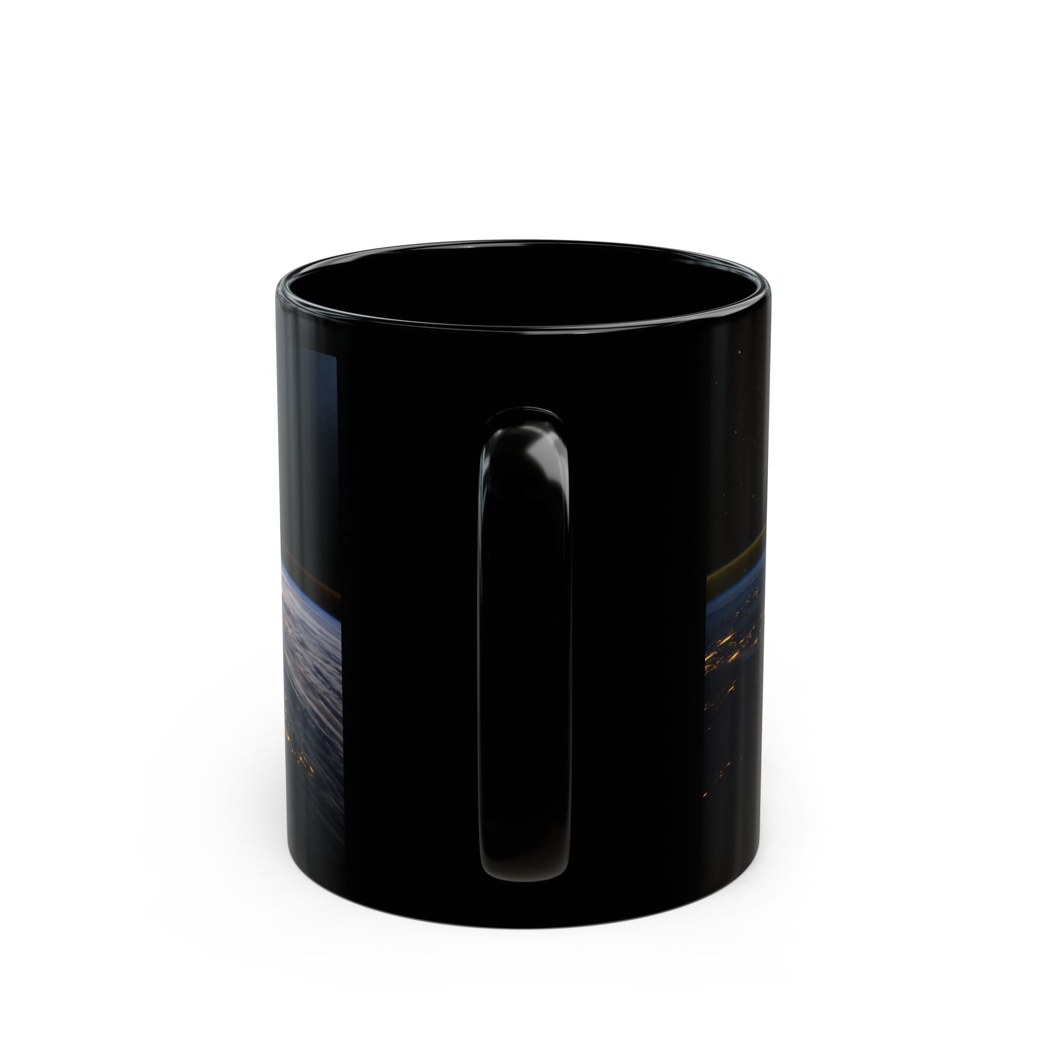 Earth at Night Black Coffee Mug – Satellite City Lights 11oz/15oz