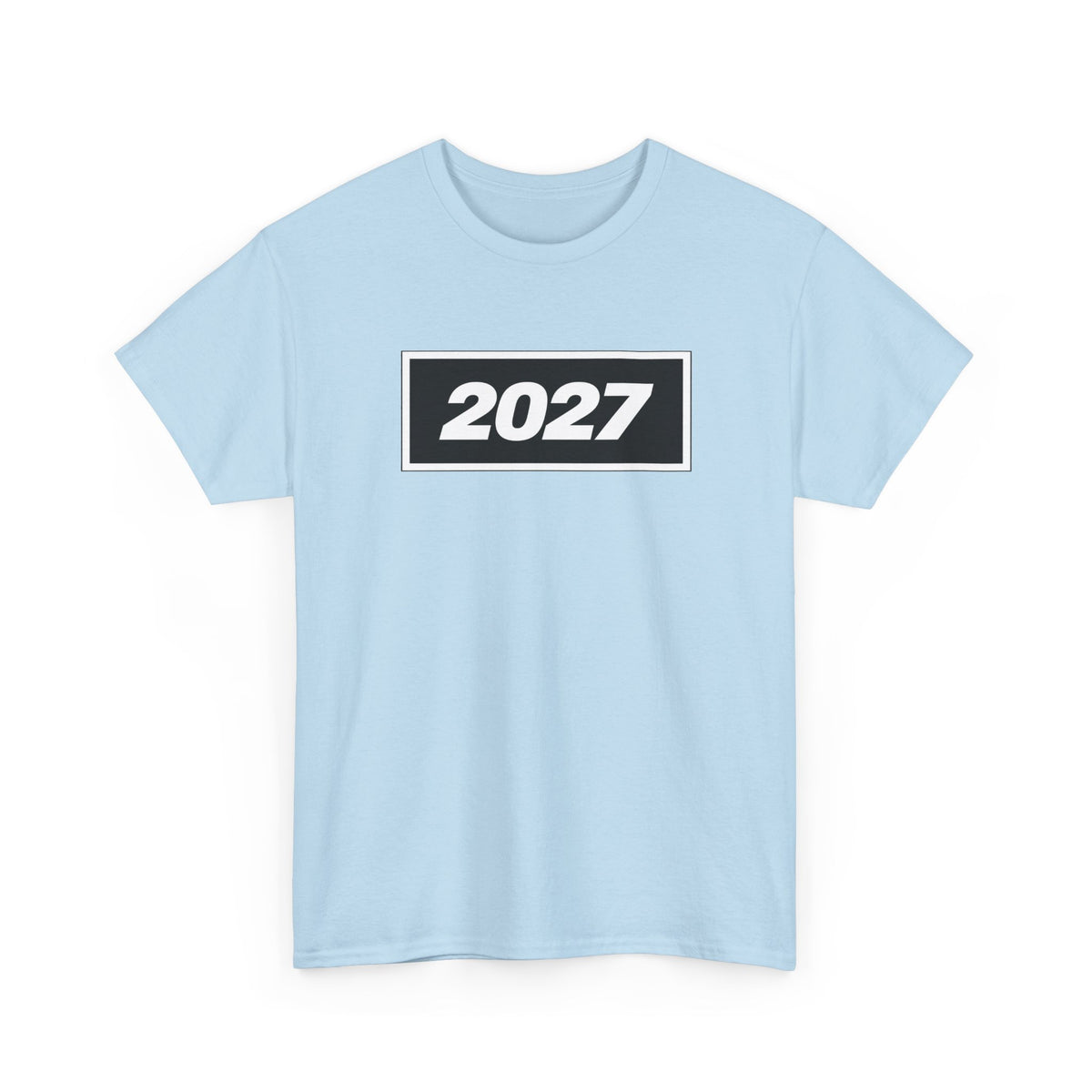 Oasis Inspired 2027 Graphic Tee — Minimal Year Rectangle T‑Shirt for New Year Celebrations
