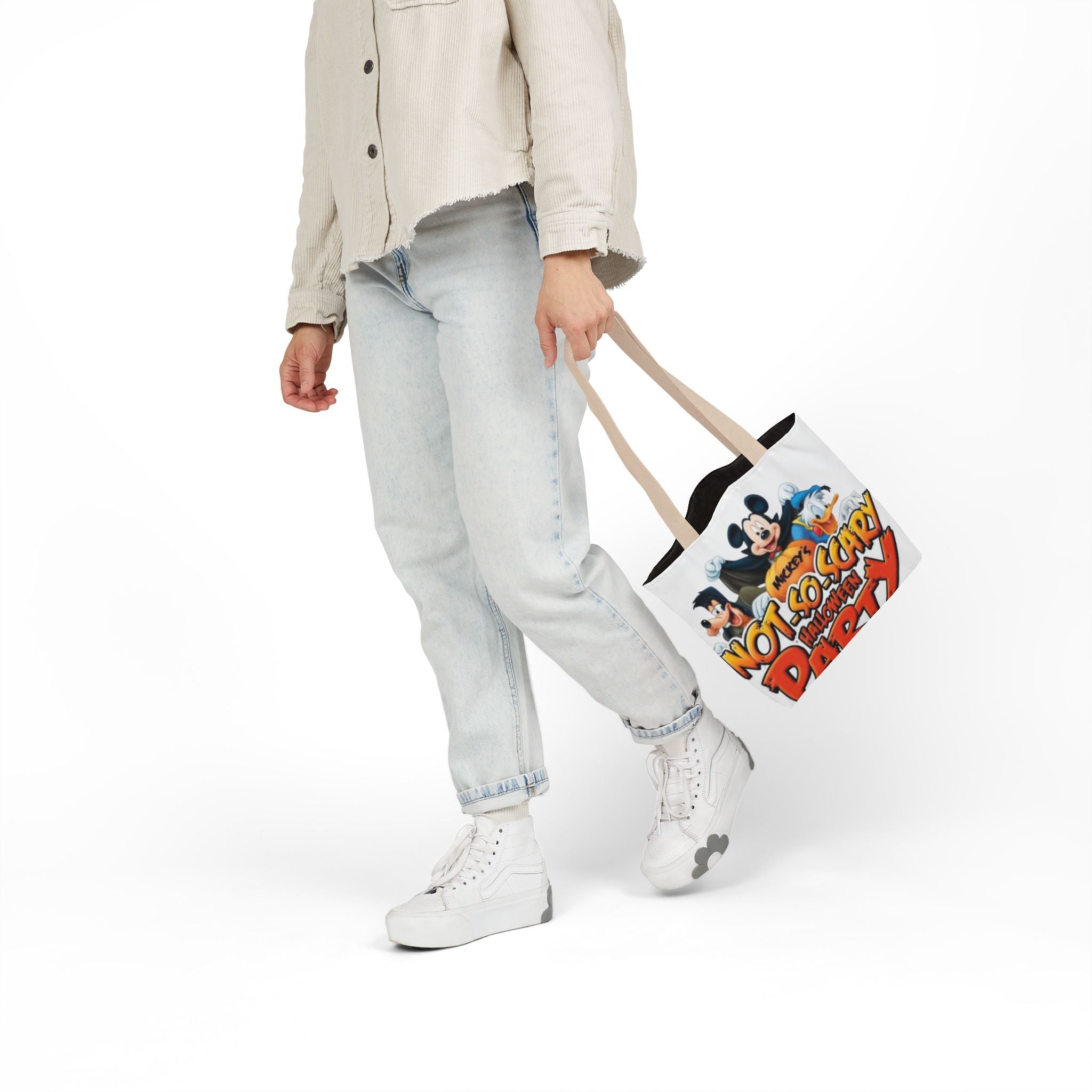 Halloween Party Canvas Tote Bag — "Not-So-Scary Halloween Party" Graphic