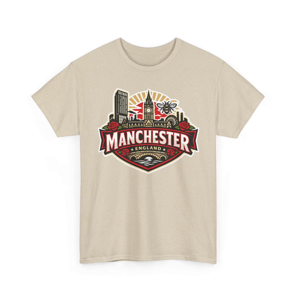Manchester England Skyline T-Shirt — Vintage City Crest Tee
