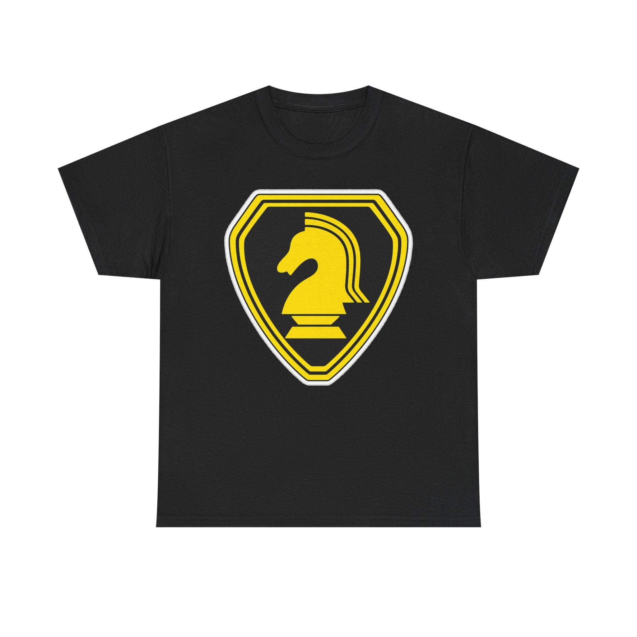 Knight Rider Chess Logo T-Shirt — Yellow Shield Emblem Tee