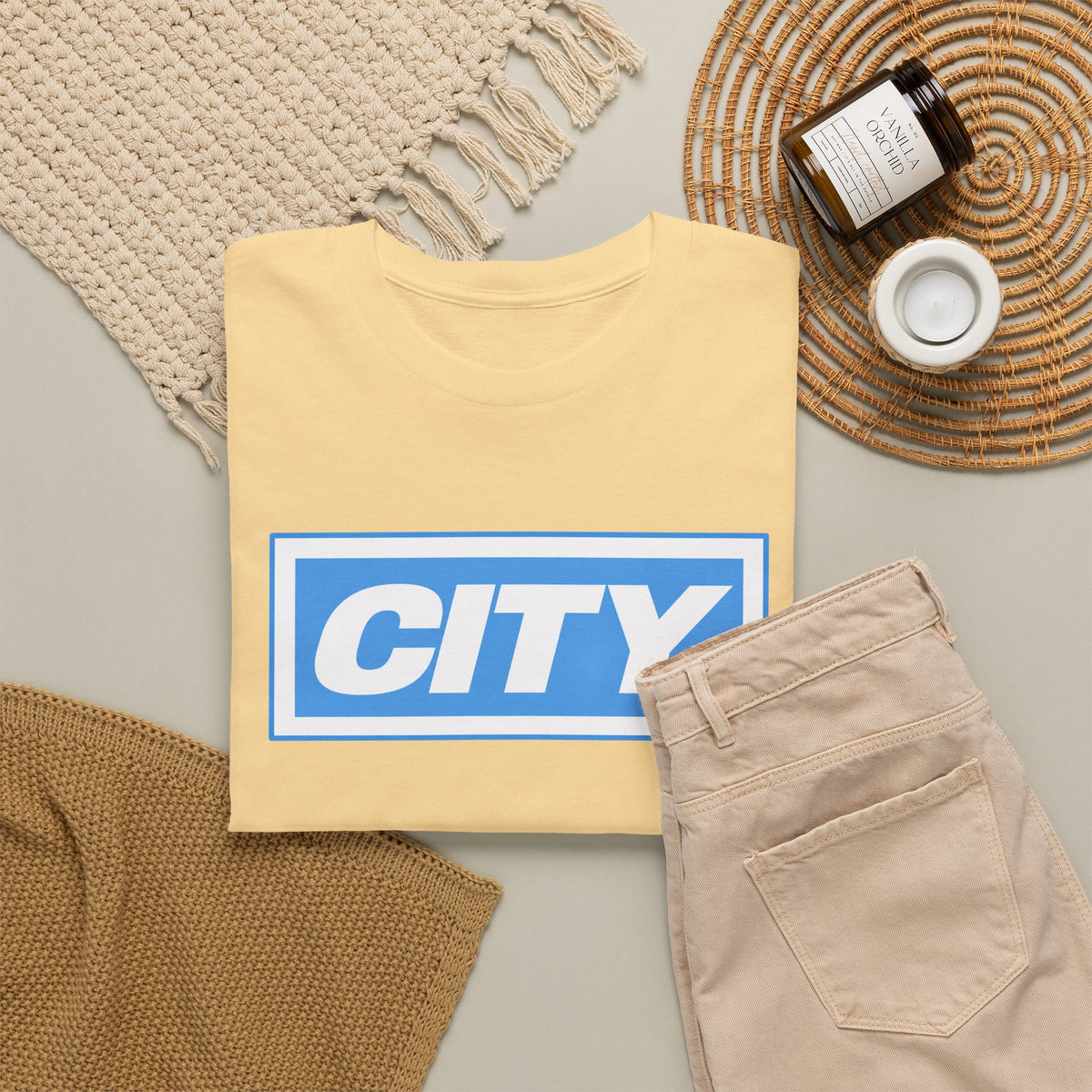 City Logo T-Shirt — Bold Blue Box Graphic Tee