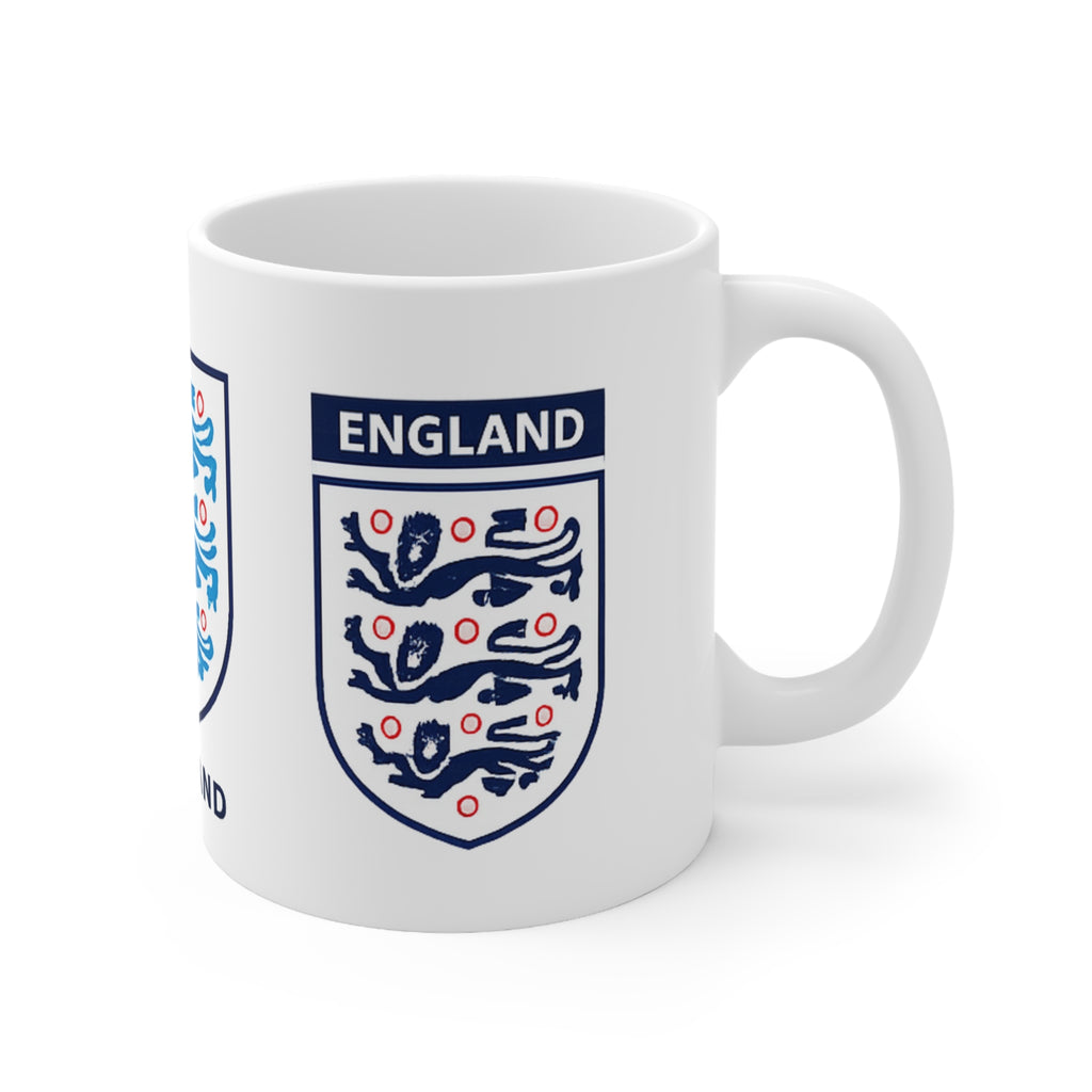England Three Lions Ceramic Coffee Mug — 11oz & 15oz Football Fan Gift