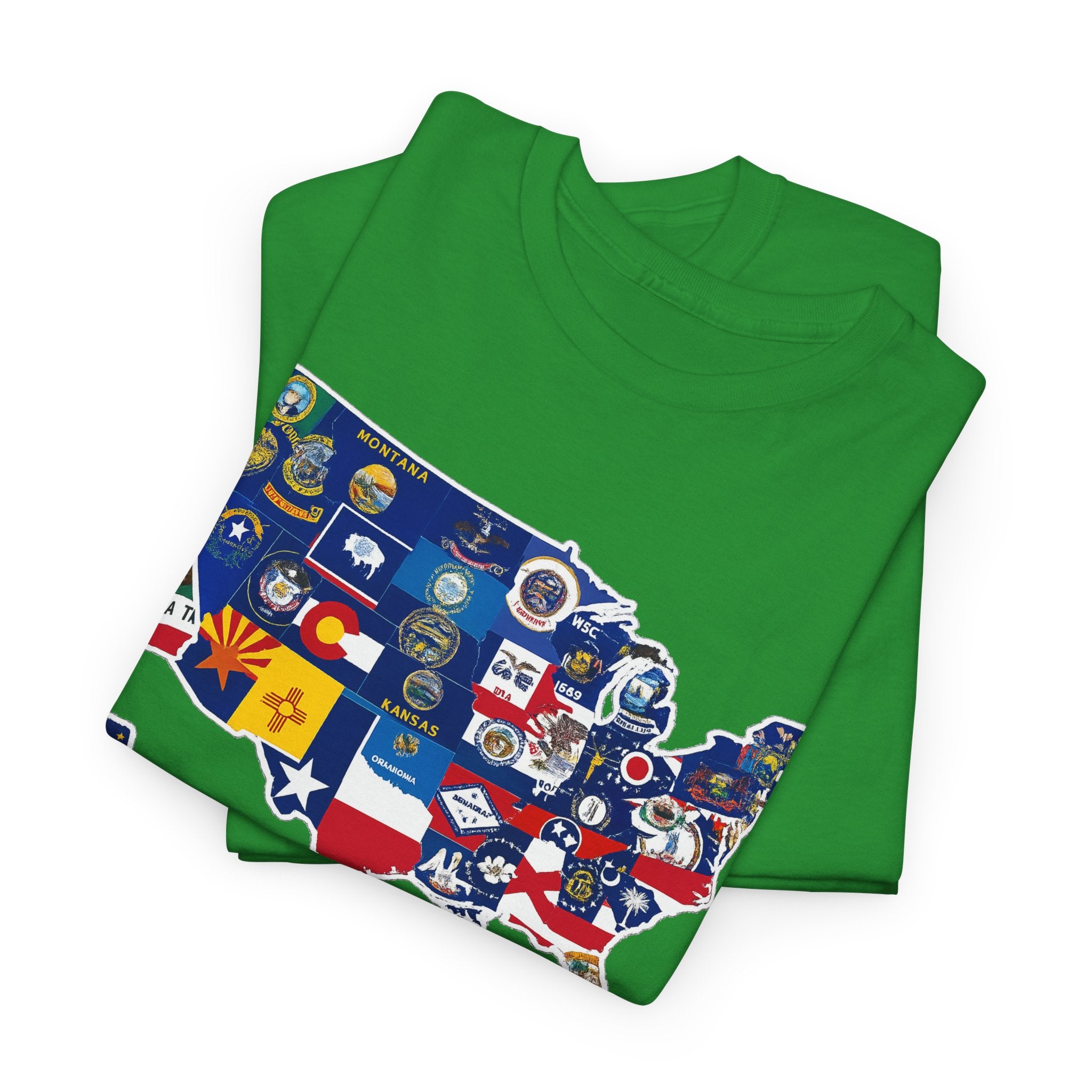 USA Map Flag T-Shirt — United States State Flag Map Tee