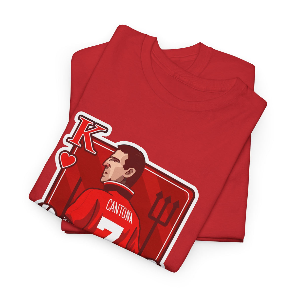 Cantona Playing Card Cotton T-Shirt / Tee — Number 7 Custom Jersey Design