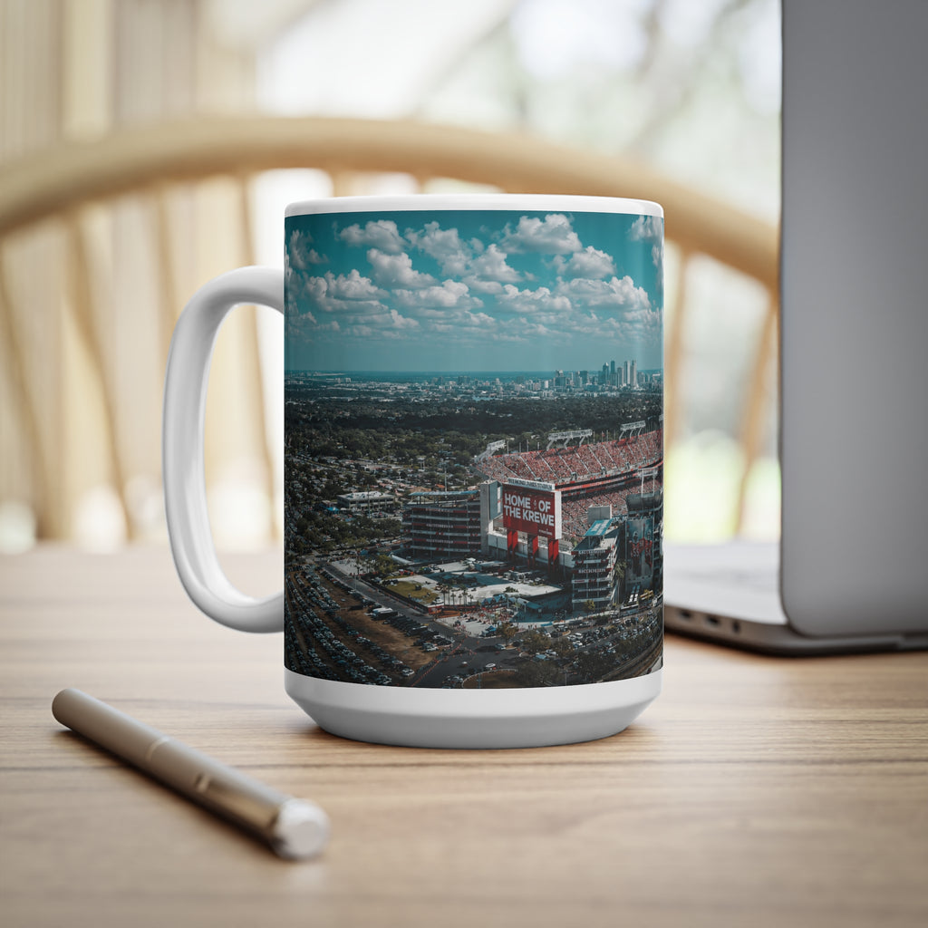 Tampa Bay Raymond James Stadium Aerial Photo Mug – Skyline Coffee Cup (11oz & 15oz)