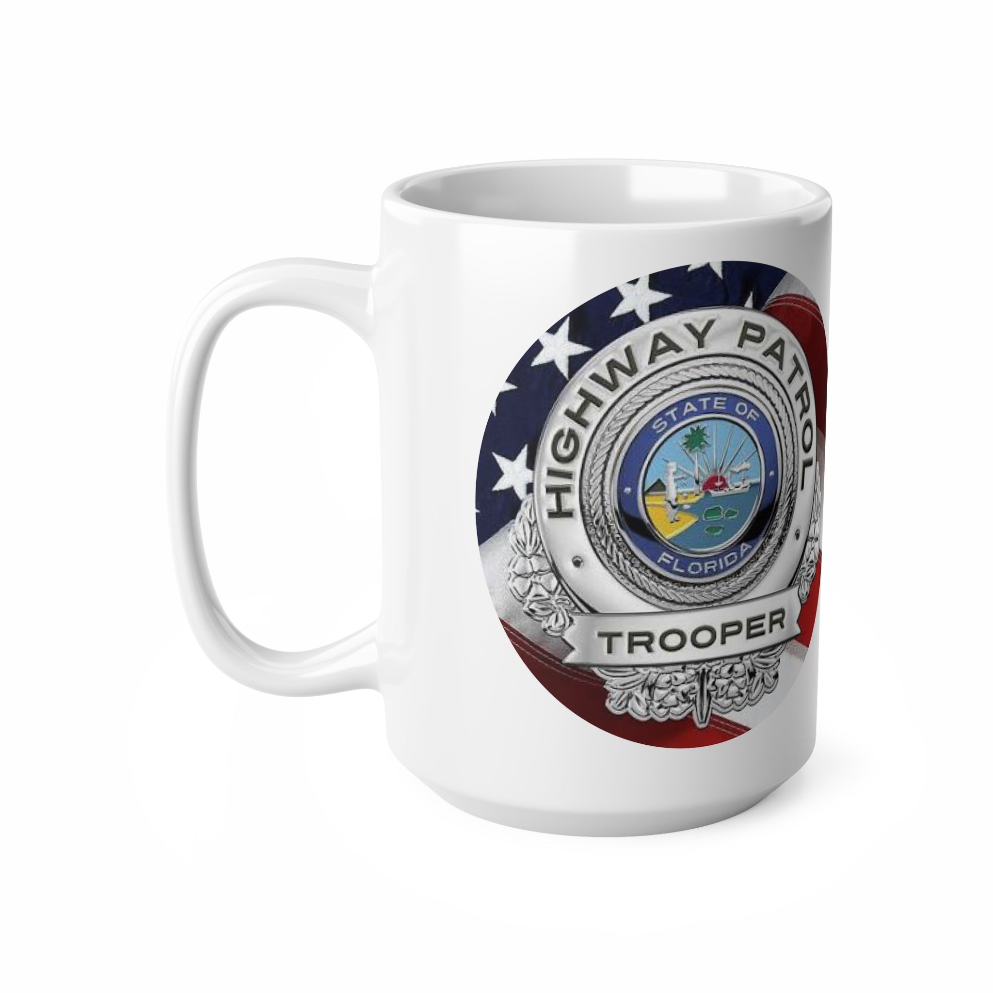 Highway Patrol Trooper Badge Coffee Mug – Florida Flag Ceramic 11oz/15oz