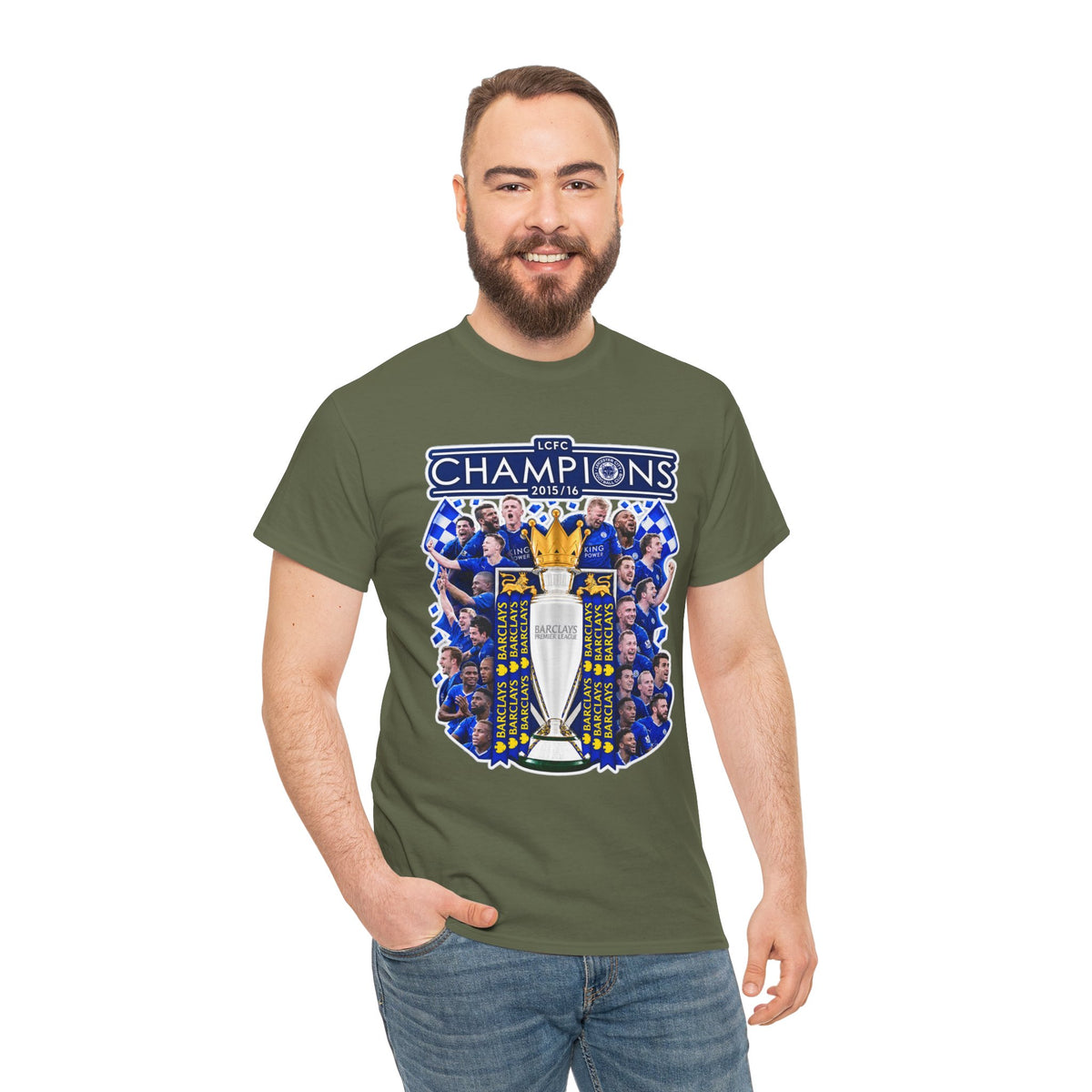 Leicester City 2015/2016 Champions Trophy Soccer T-Shirt — Team Victory Graphic Tee