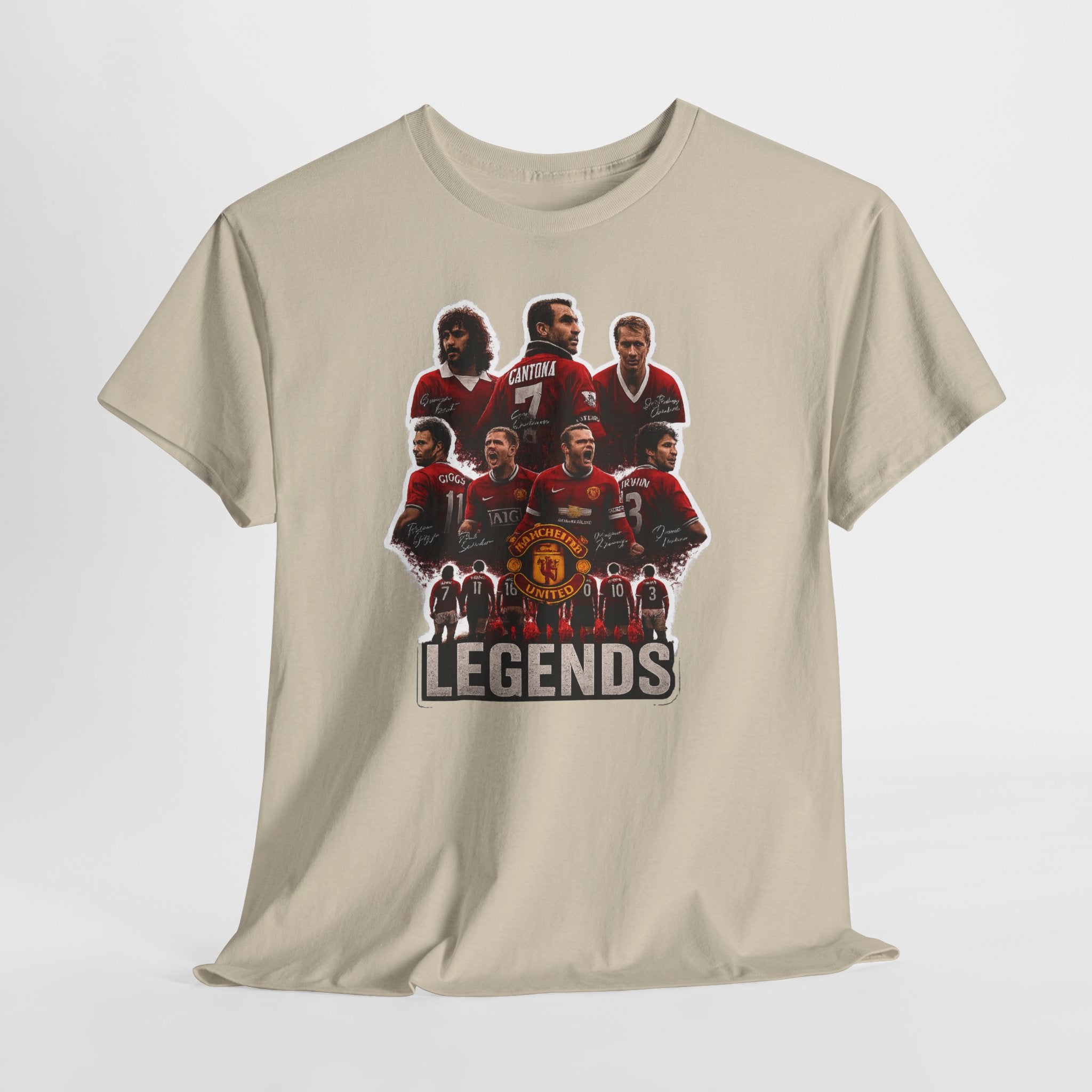 Manchester United Legends Football Team Tee — Retro Manchester United Players Graphic Shirt