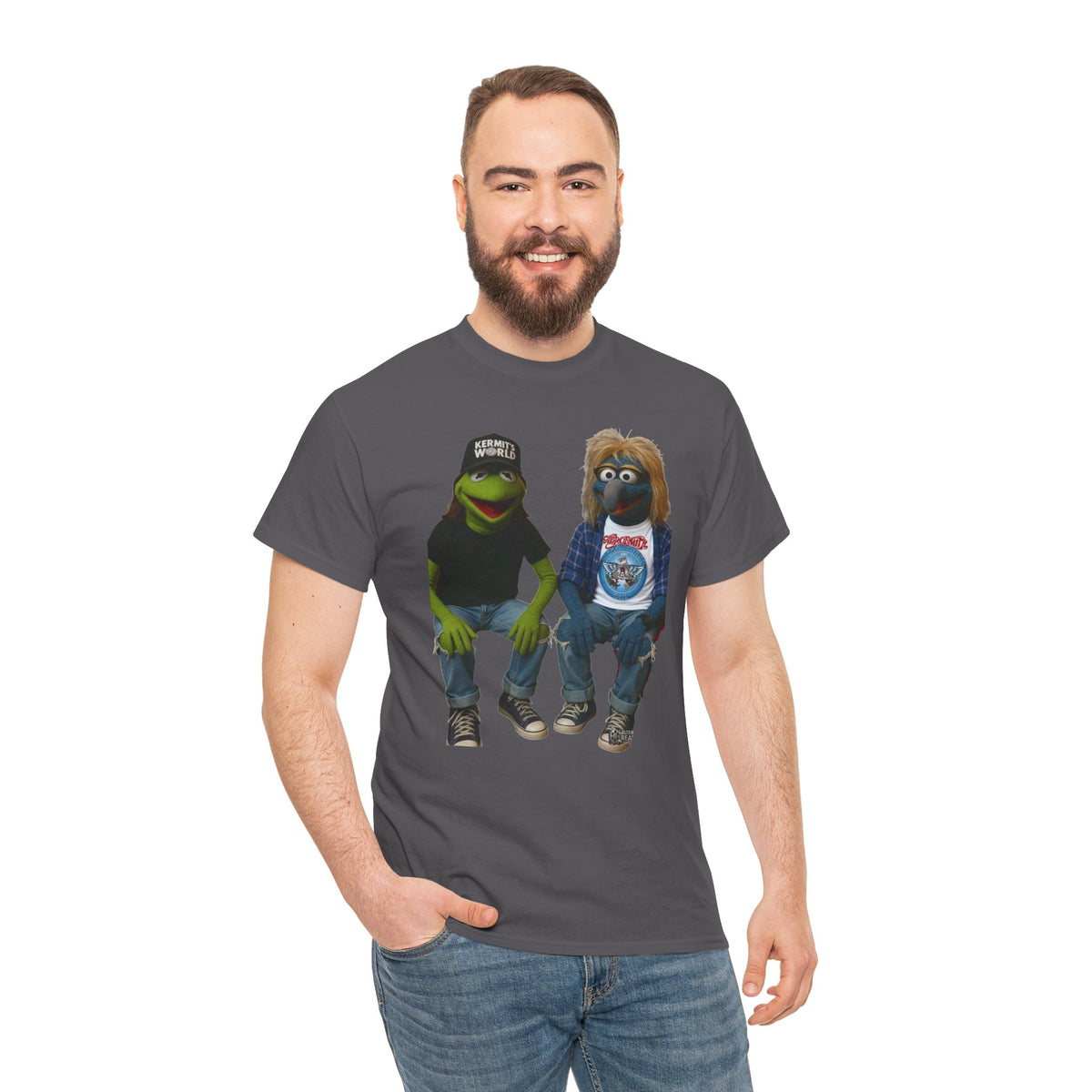 Kermit & Gonzo Waynes World Inspired Character Graphic T-Shirt