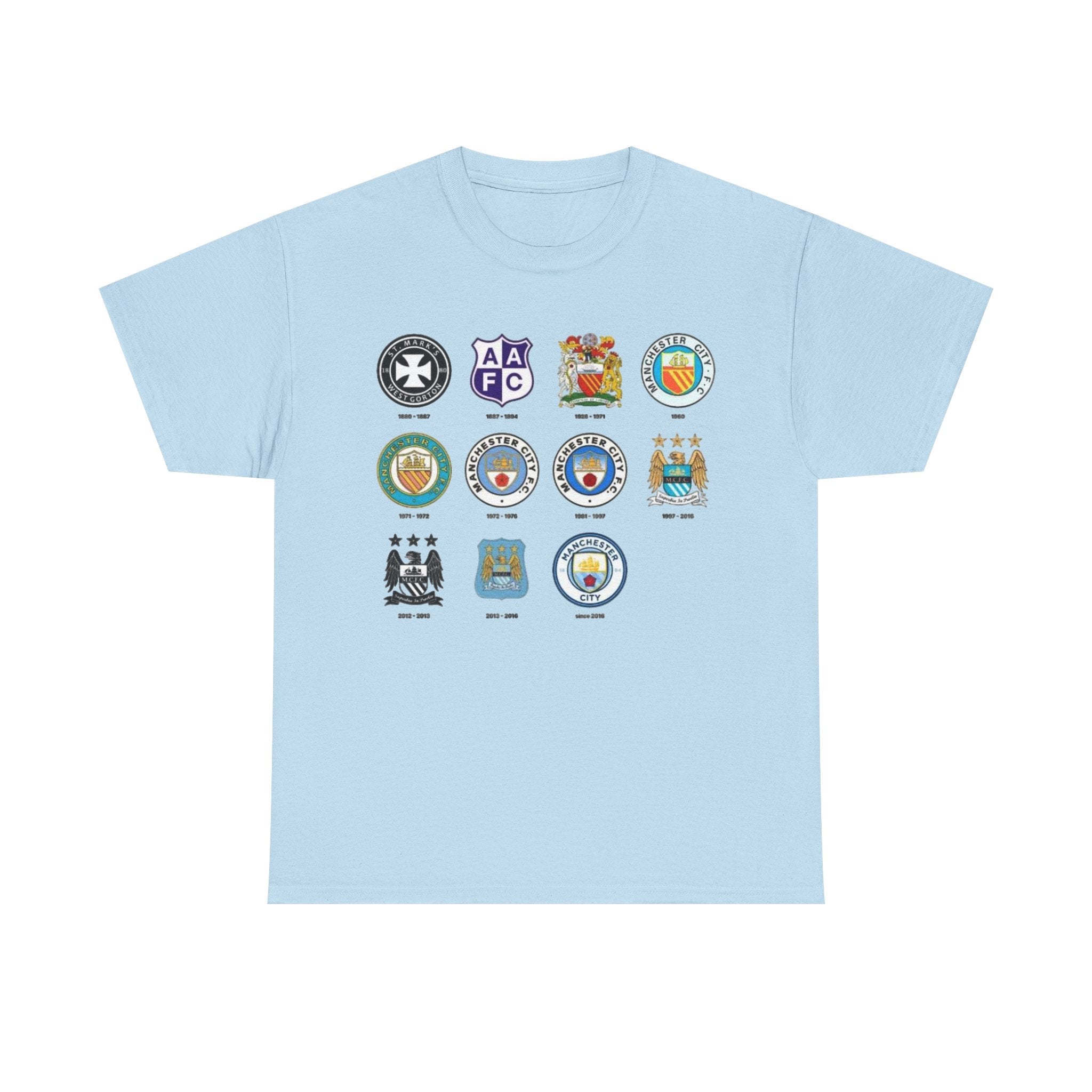 Manchester City Football Club Crest Inspired Tee — Classic Soccer Logos Graphic T‑Shirt