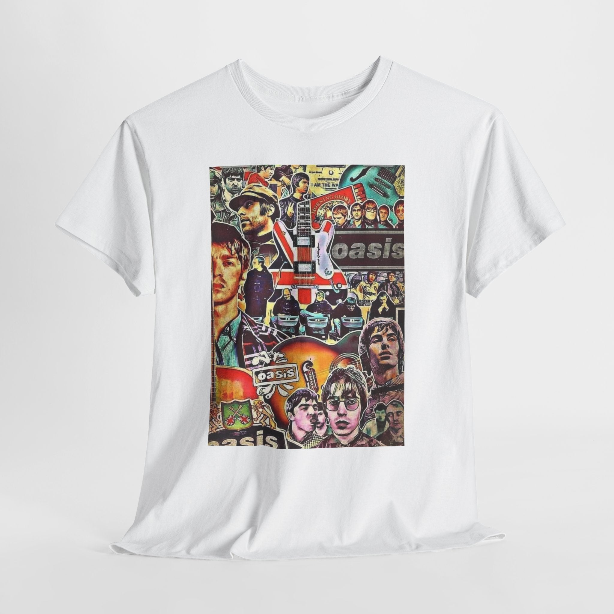 Oasis Collage T-Shirt – Retro Britpop Band Graphic Tee