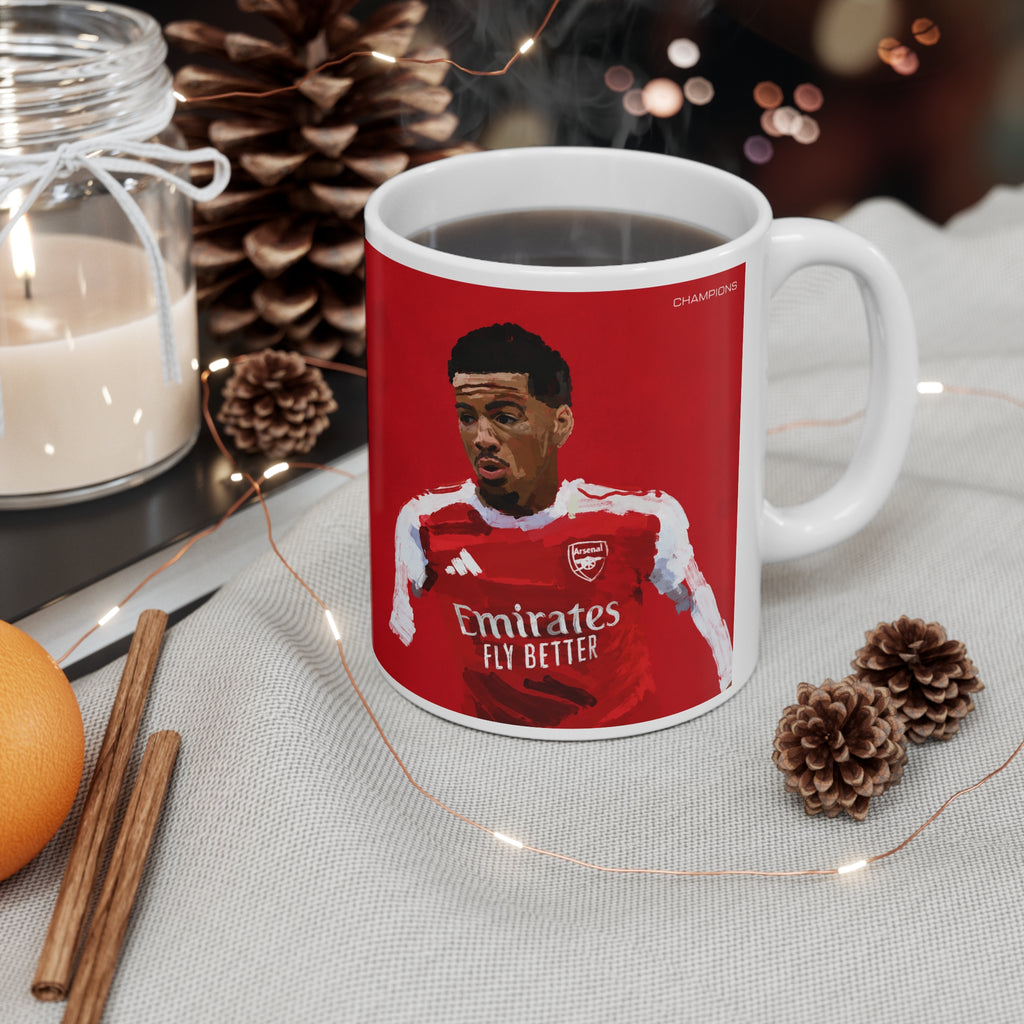 Ethan Nwaneri Arsenal Champions Ceramic Mug — Football Player Red 11oz/15oz