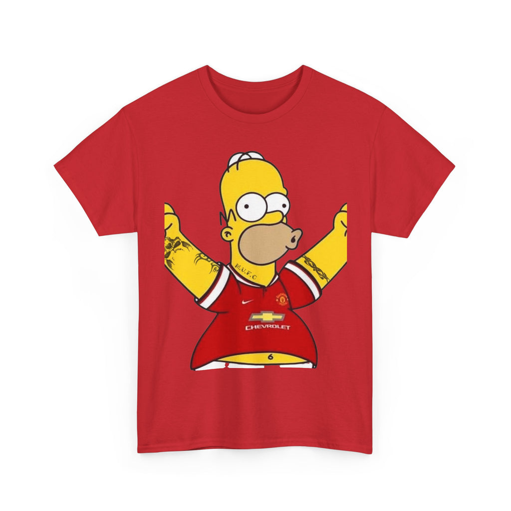 Homer Simpson Manchester Fan T-Shirt — Cartoon Football Supporter Tee