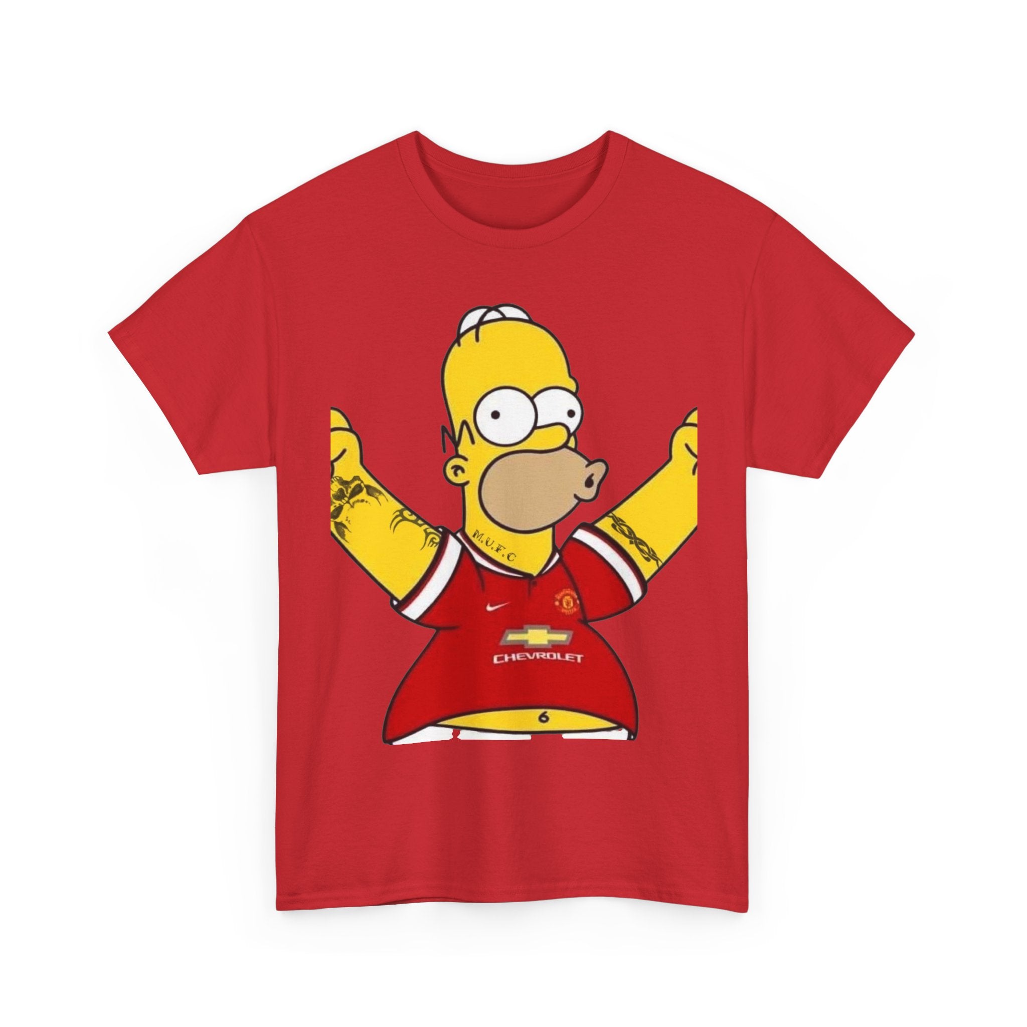 Homer Simpson Manchester Fan T-Shirt — Cartoon Football Supporter Tee