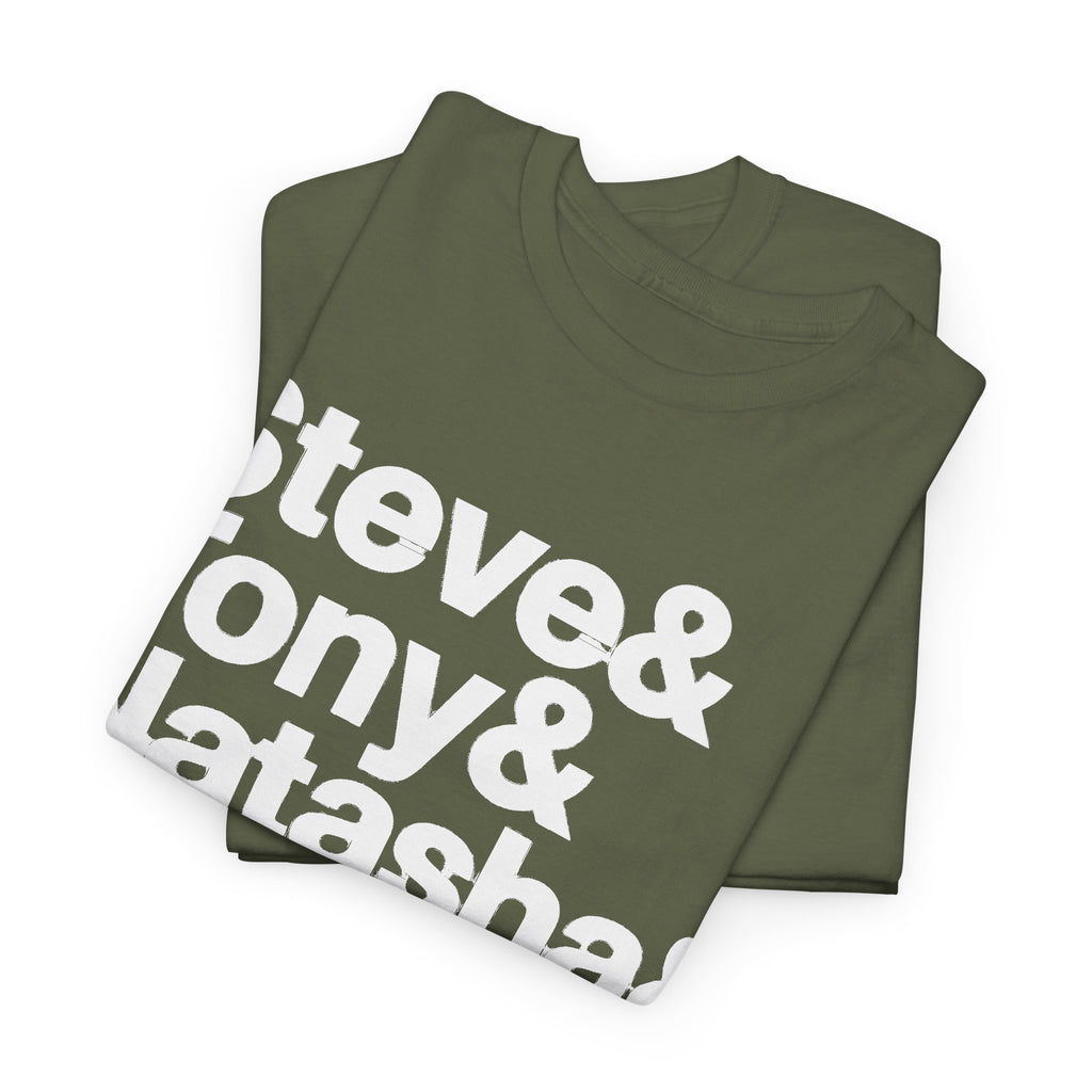 Avenger Names T-Shirt — Steve & Tony & Natasha & Bruce & Clint & Thor Tee