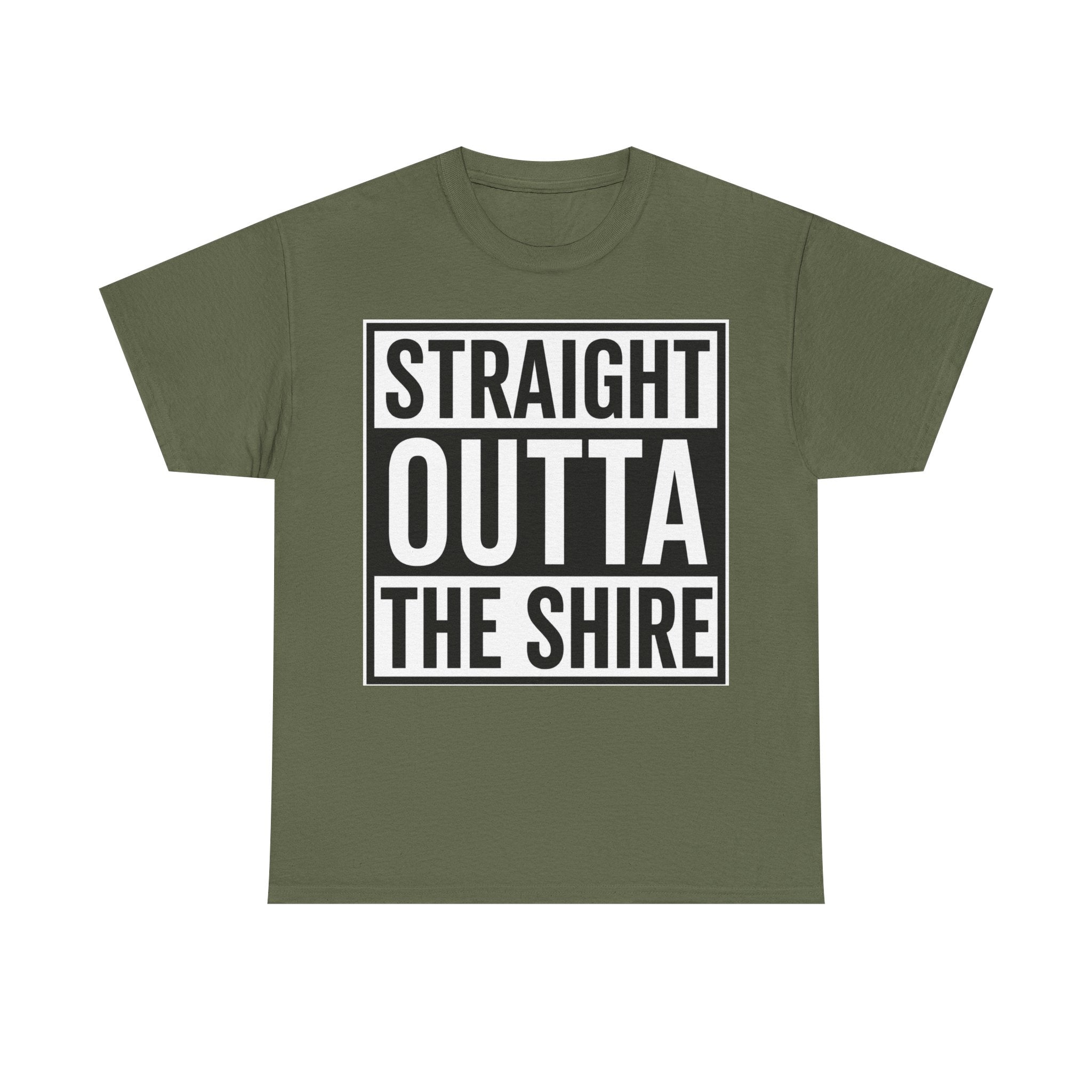 T-Shirt — "Straight Outta The Shire" Funny Hobbit Travel Tee