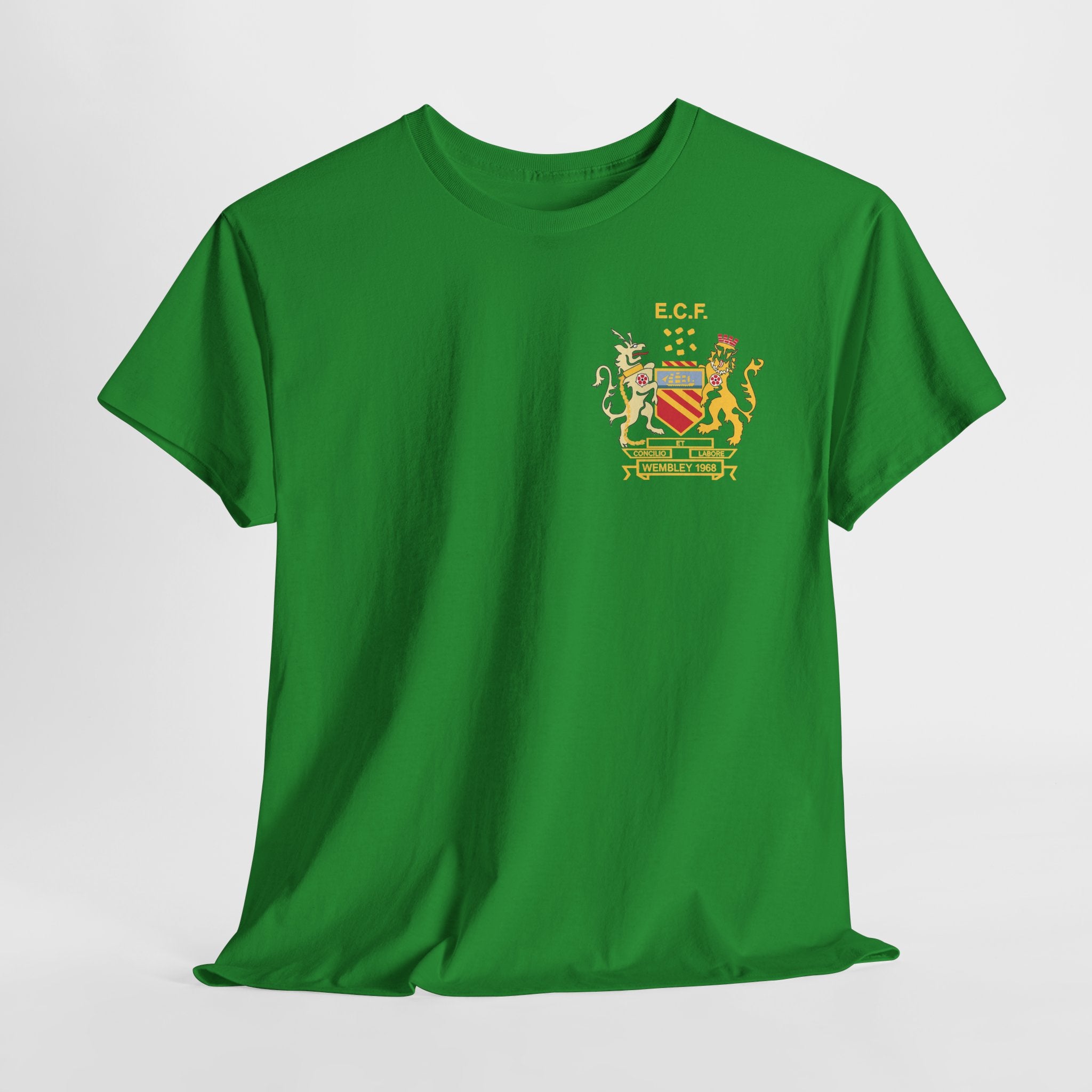 Manchester United Wembley 1968 Heraldic Crest Tee — Vintage Coat of Arms Chest Print