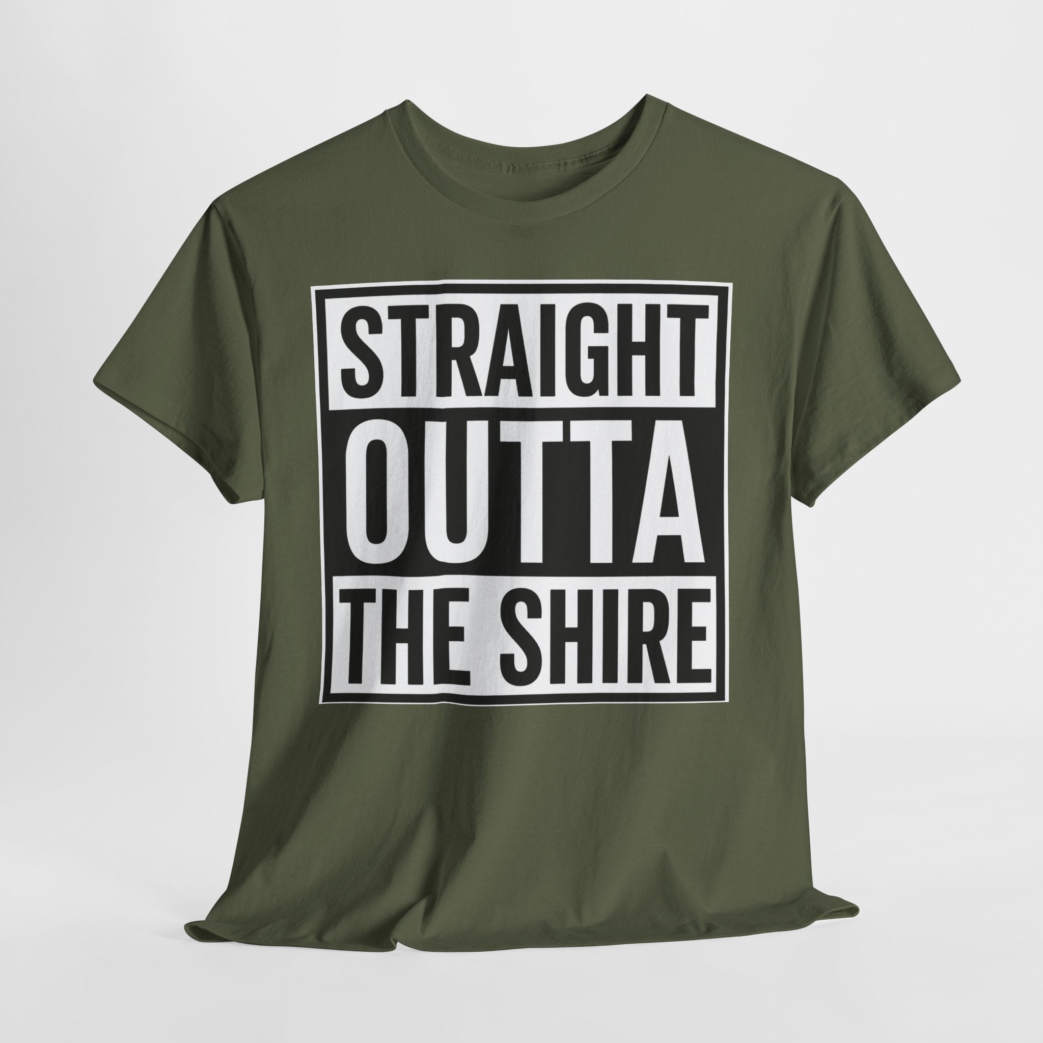 T-Shirt — "Straight Outta The Shire" Funny Hobbit Travel Tee