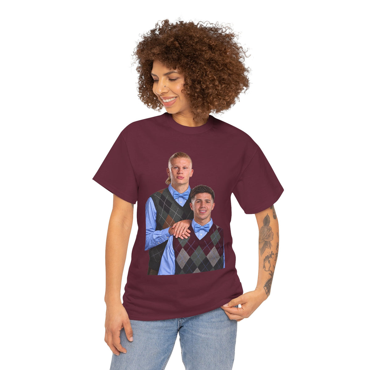 Haaland and Enzo Geek Cotton T-Shirt — Two Guys in Argyle Sweater Vests