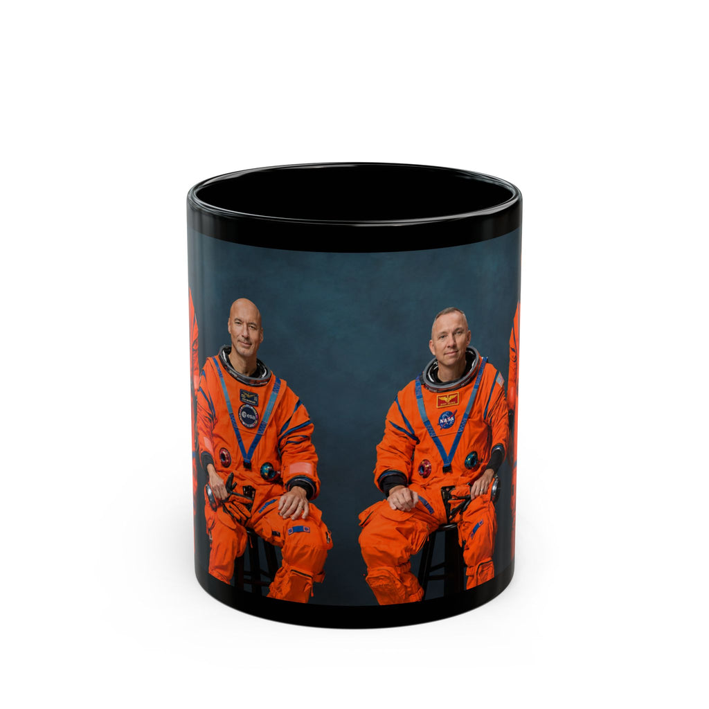 Artemis III Crew Photo Black Mug — Spaceflight Cosmonaut Portrait Coffee Cup (11oz/15oz)