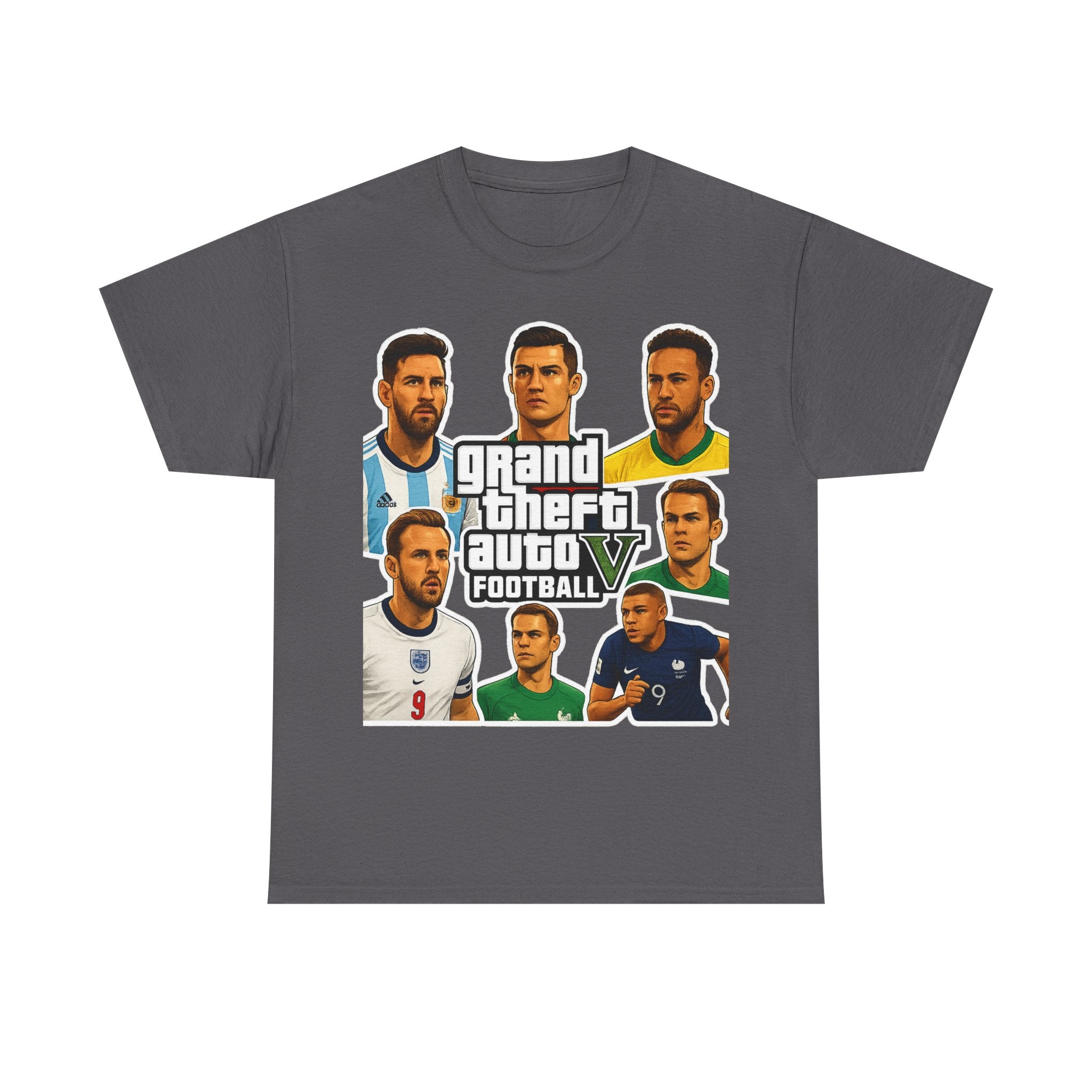 Graphic Tee — 'Grand Theft Auto V Football' Soccer Players Collage Shirt