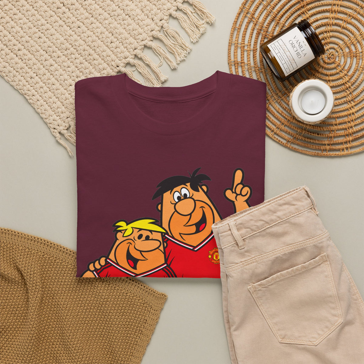 Manchester United The Flintstones Cartoon Football Fans T-Shirt
