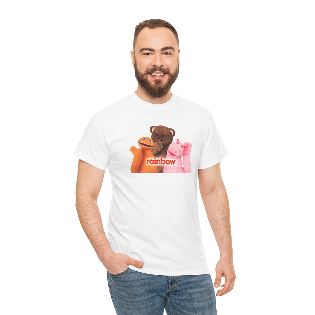 Rainbow Kids TV Zippy, George and Bungle Puppets T-Shirt — Cute Teddy & Hand Puppets Graphic Tee