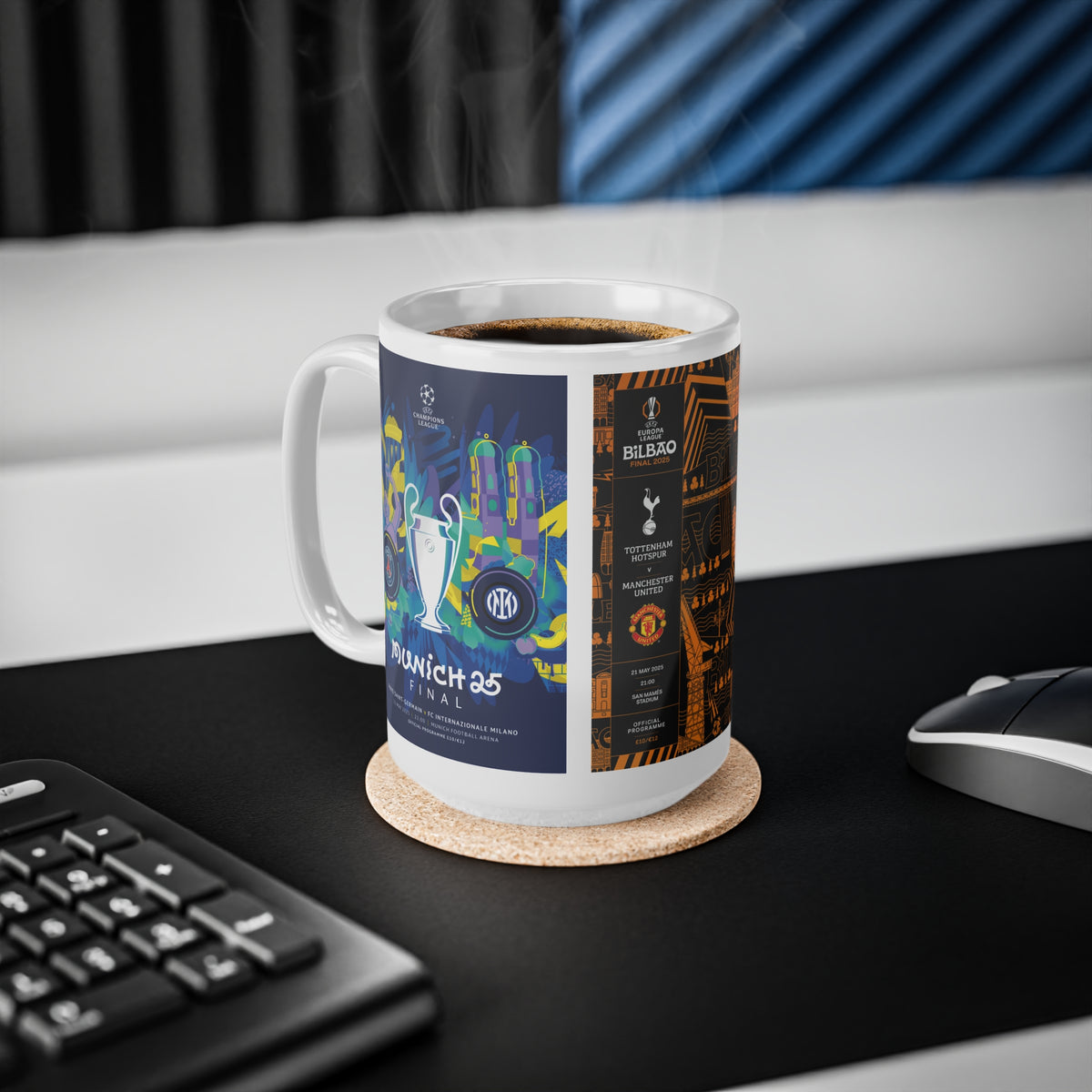 2025 UEFA Finals Programme Covers Inspired Ceramic Coffee Cup (11oz/15oz)
