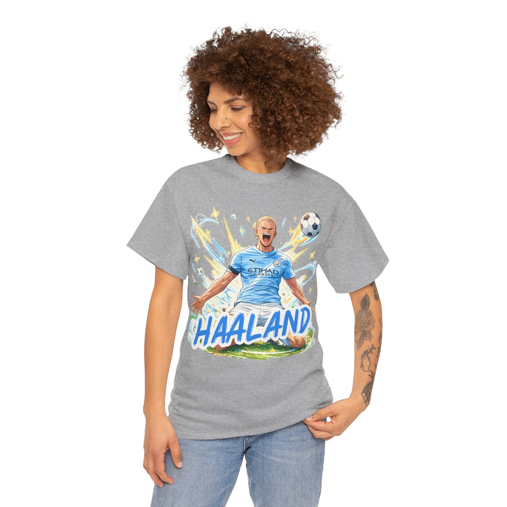 Erling Haaland Anime Fan Tee — Celebratory Football Player Graphic T-Shirt
