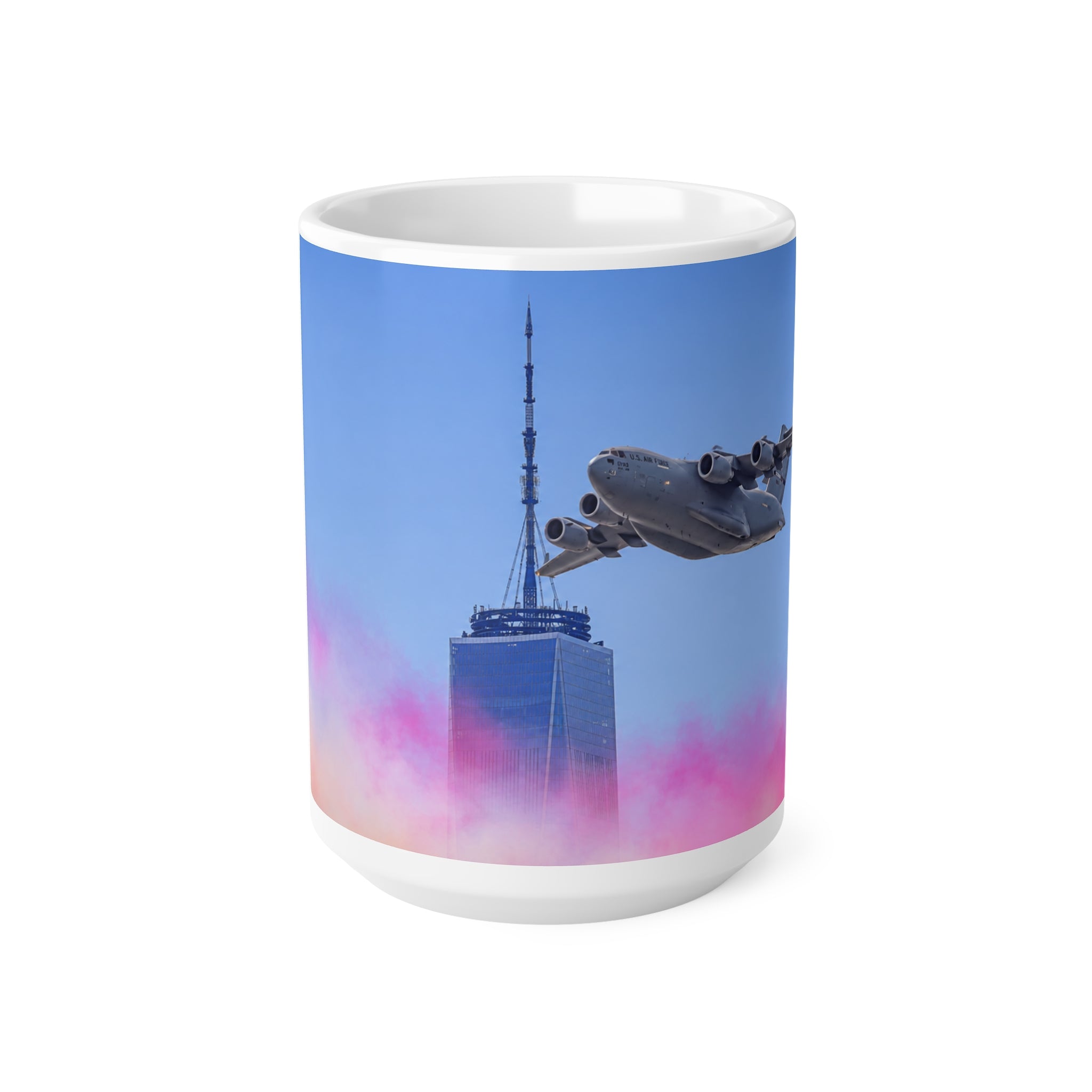 US Military over New York City Ceramic Coffee Cups, 11oz, 15oz