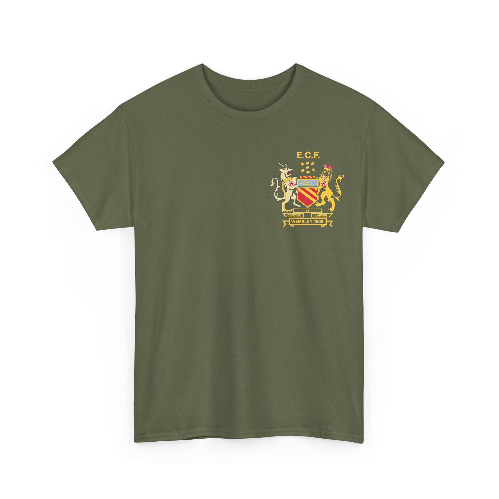 Manchester United Wembley 1968 Heraldic Crest Tee — Vintage Coat of Arms Chest Print