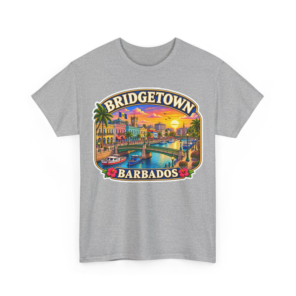 Bridgetown Barbados Vintage Sunset Tee — Caribbean Travel Souvenir T-Shirt