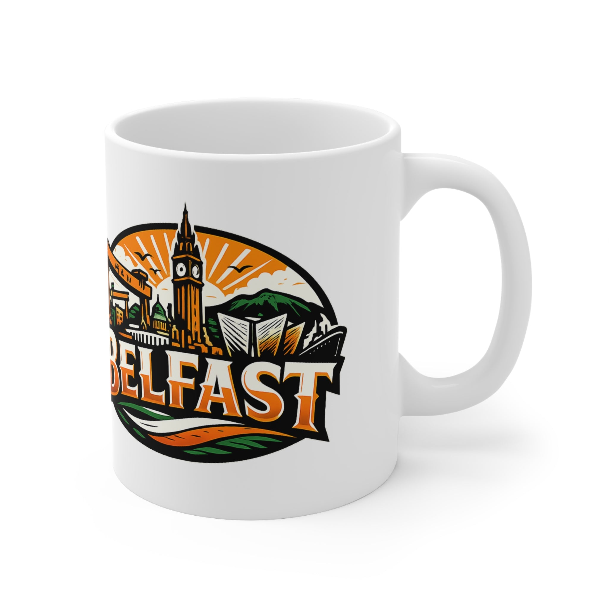Belfast Skyline Ceramic Coffee Mug — 11oz & 15oz Irish City Souvenir