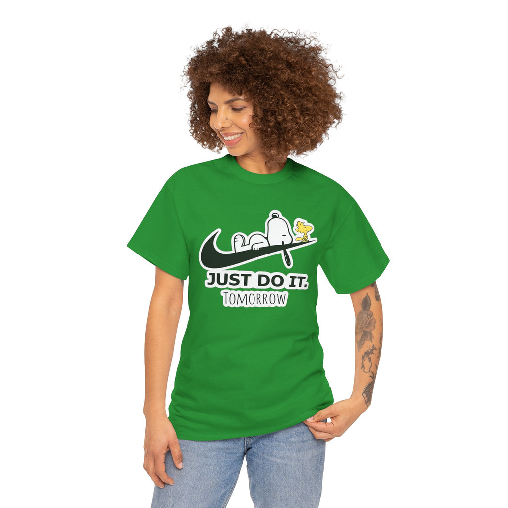 Snoopy "Just Do It Tomorrow" Graphic Cotton T-Shirt
