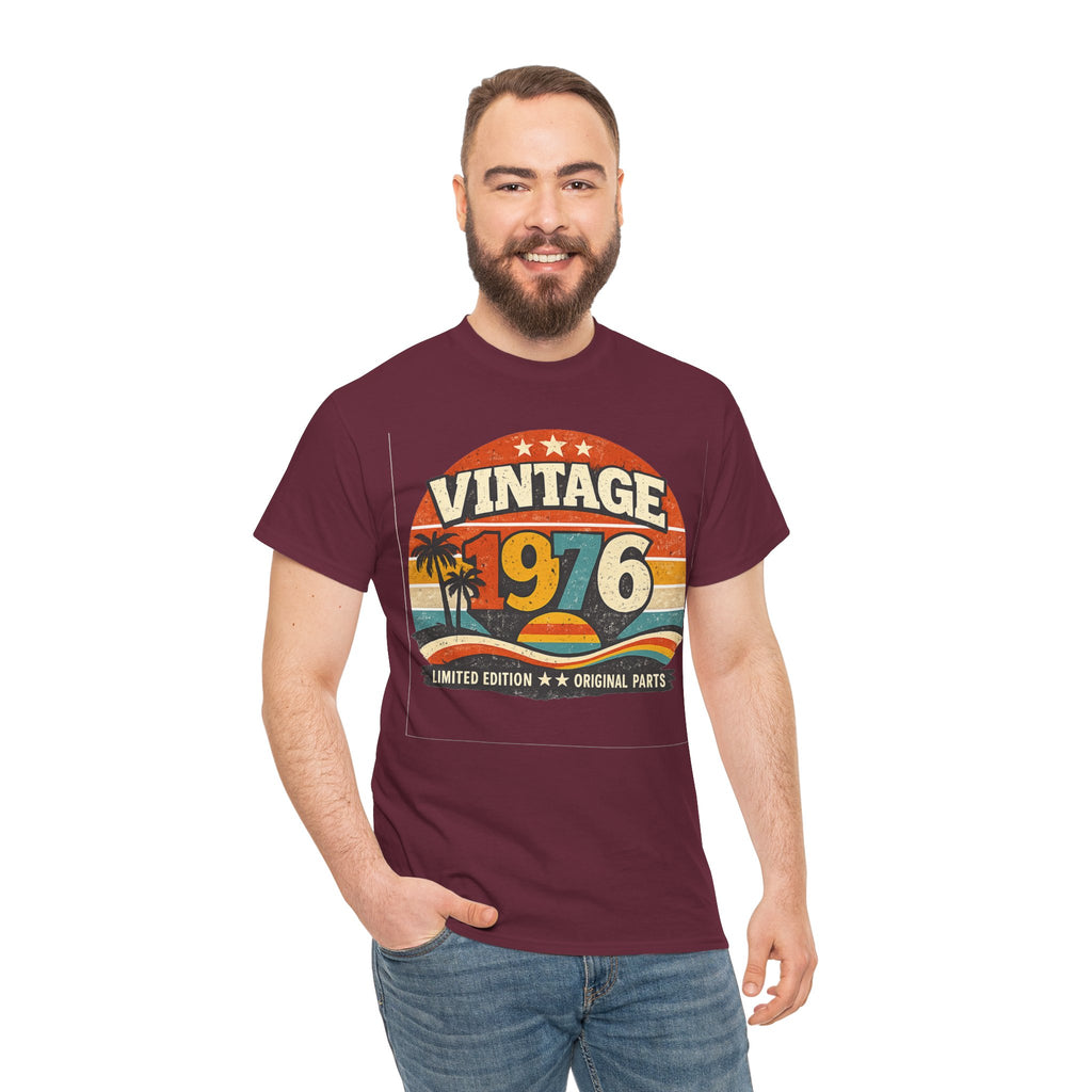 Vintage 1976 T-Shirt — Retro Beach Graphic "Vintage 1976" Birthday Tee