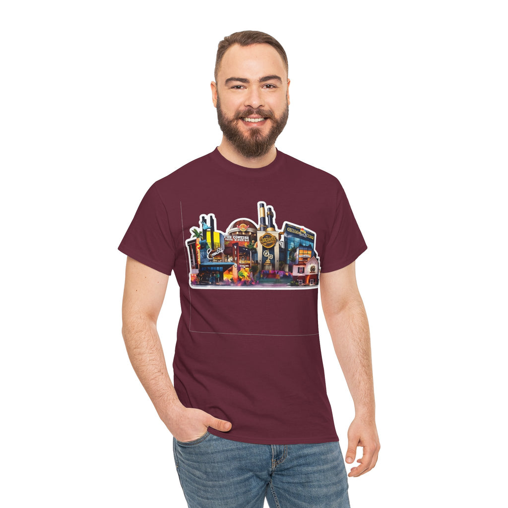 Universal Orlando Skyline T-Shirt — Neon Strip Casino Cityscape Tee
