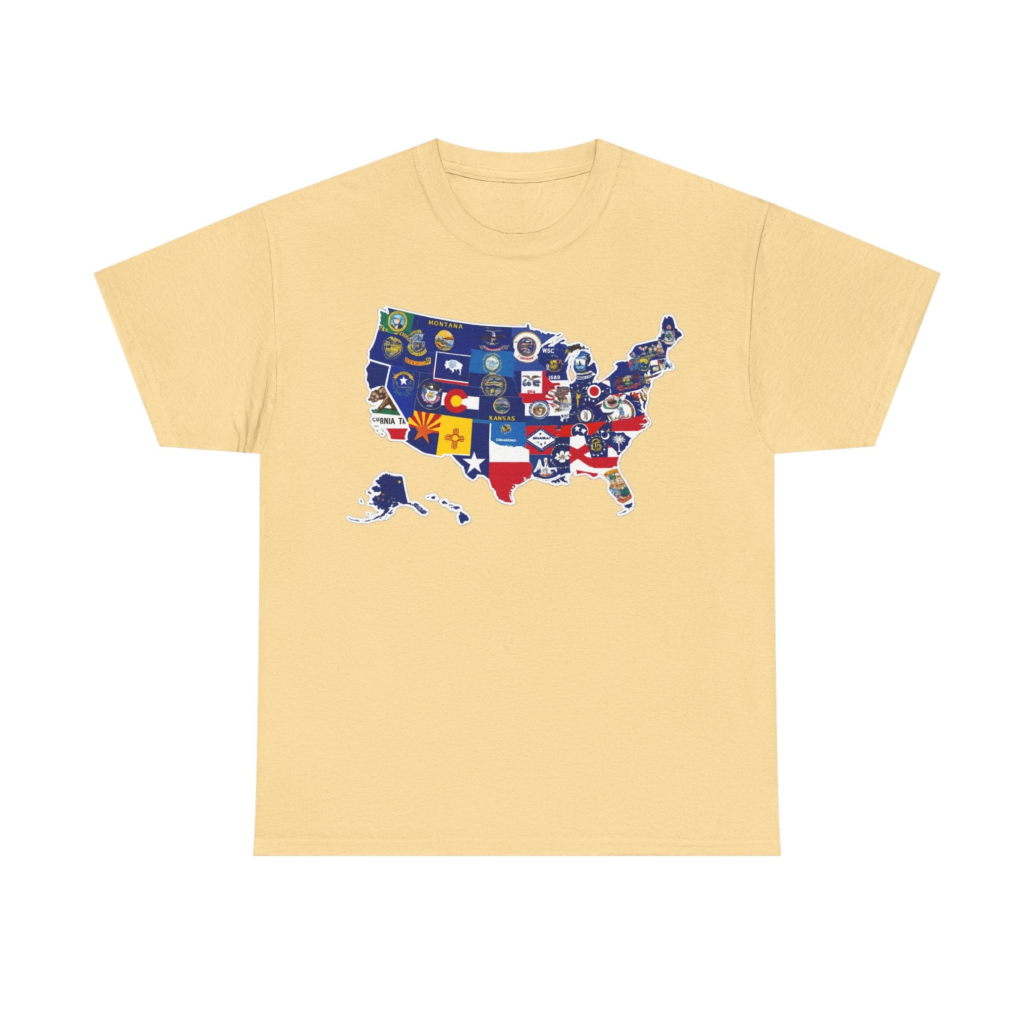 USA Map Flag T-Shirt — United States State Flag Map Tee