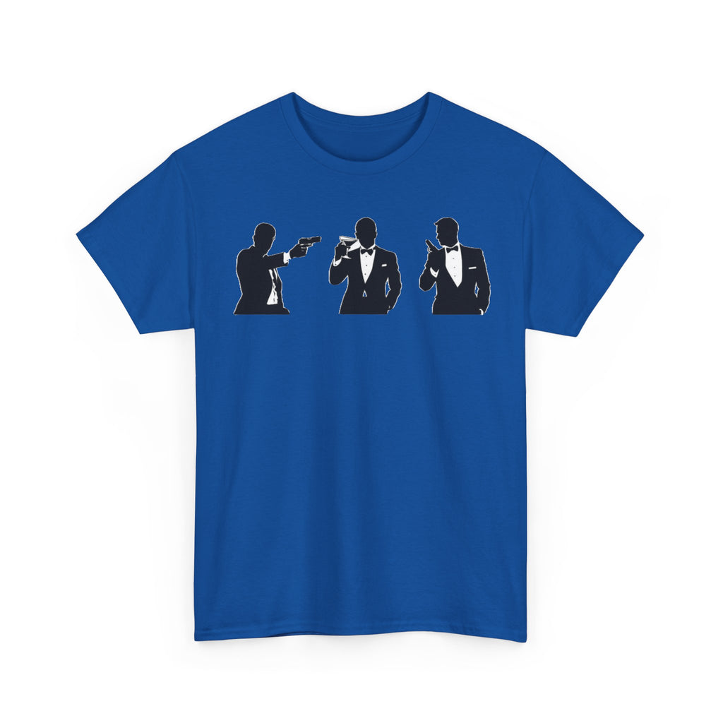 Bond in Suits Silhouette Tee — Classic James Bond Tuxedo Graphic Shirt