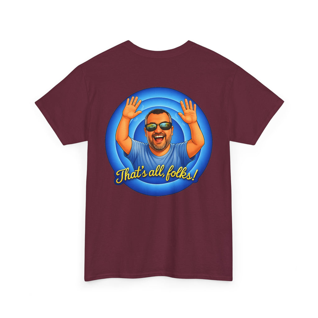 T-Shirt — "That's All, Folks!" Waving Portrait Graphic Tee