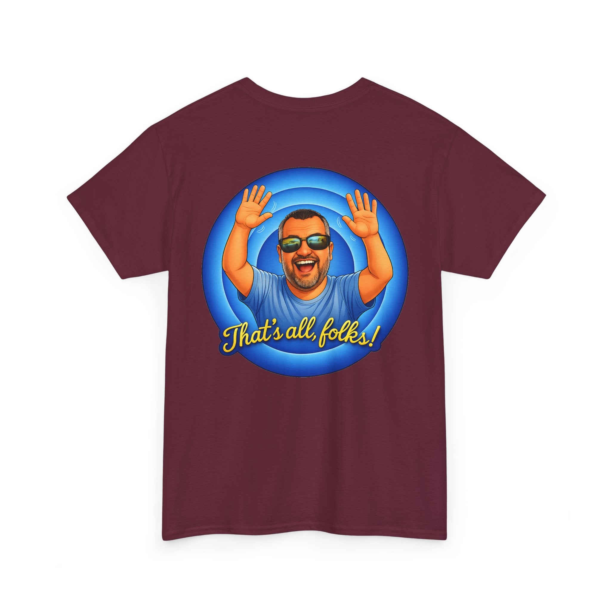 T-Shirt — "That's All, Folks!" Waving Portrait Graphic Tee