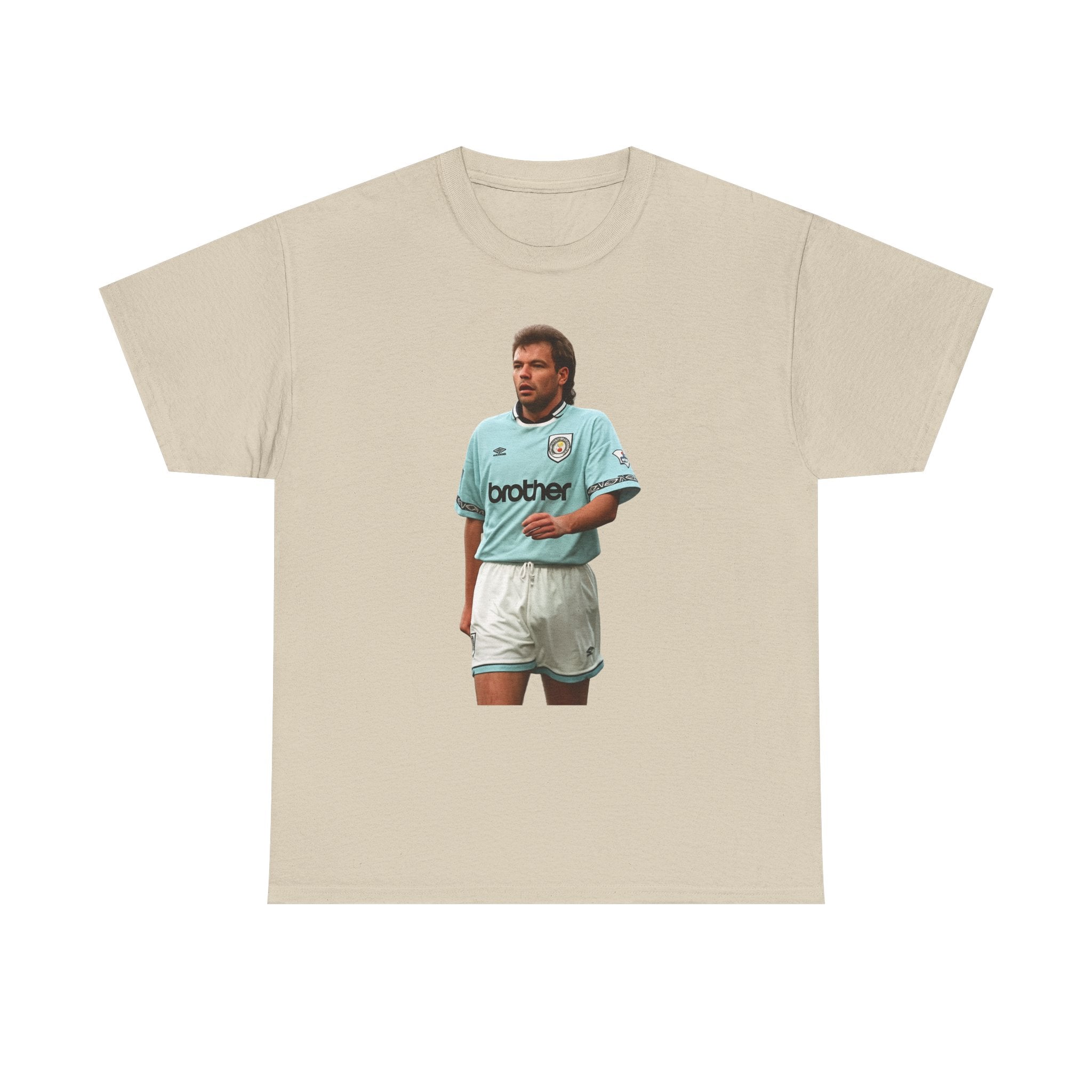 Uwe Rosler Manchester City Legend Graphic Tee - Retro Football Kit Print