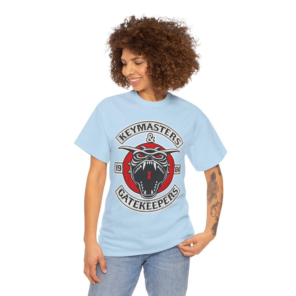 Keymasters & Gatekeepers Tee — Retro Demon Key Emblem Shirt (Since 1984)