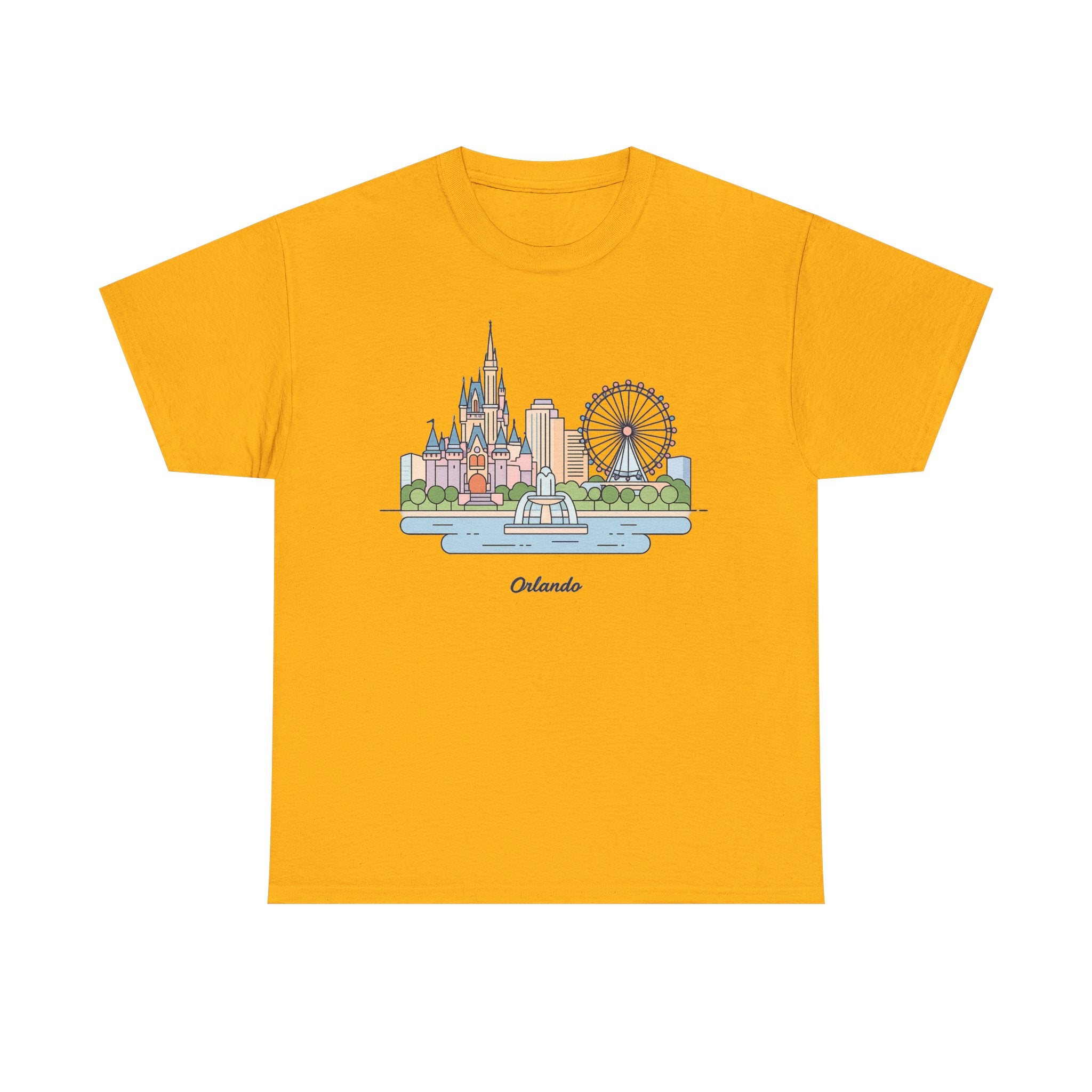 Orlando Skyline T-Shirt — Cute Cityscape Graphic Tee with 'Orlando' Text