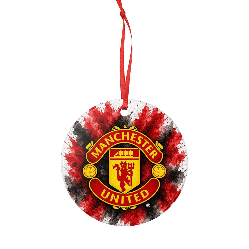 Manchester United Ceramic Ornament - Red Splash 2-Sided Decoration