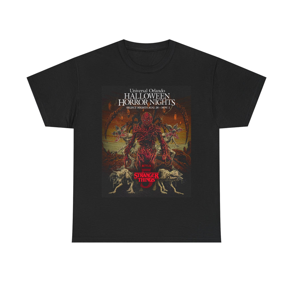 Halloween Horror Nights Stranger Things T‑Shirt — Retro Horror Poster Tee