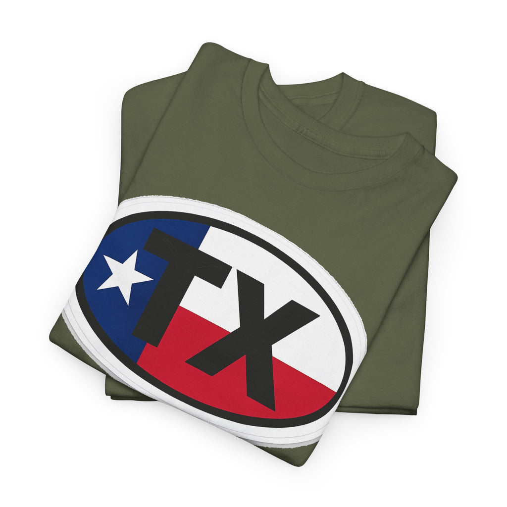 Texas Flag TX Oval T-Shirt — Patriotic Lone Star Tee